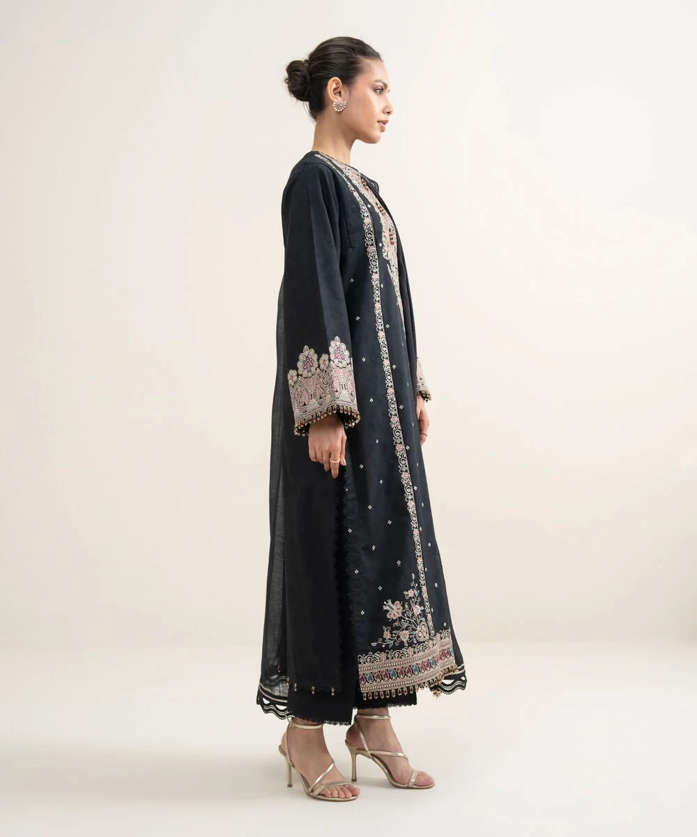 3 Piece Embroidered Jacquard Suit - 3PESUS26V435