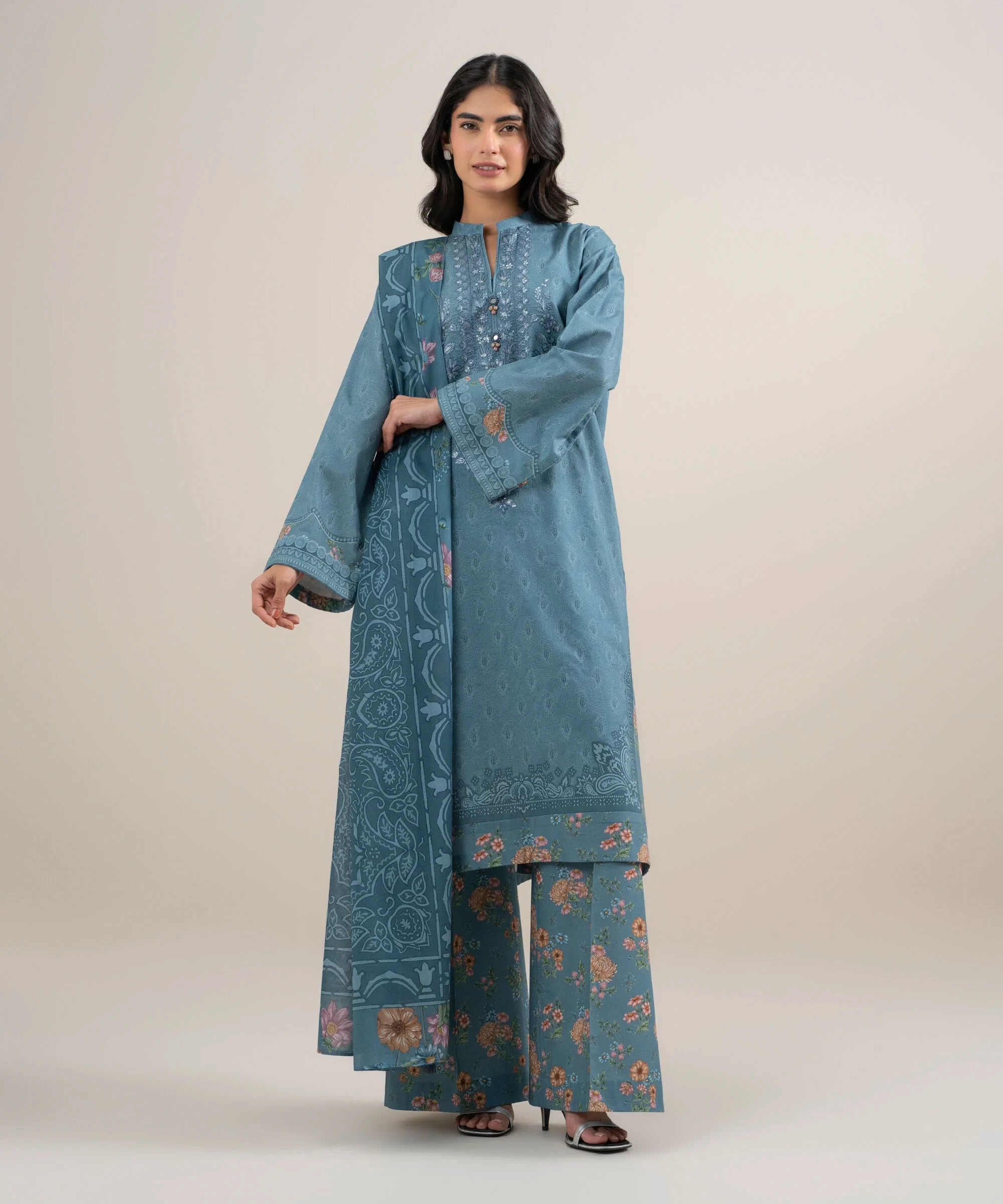 3 Piece - Embroidered Lawn Suit - 3PEDYS26V661