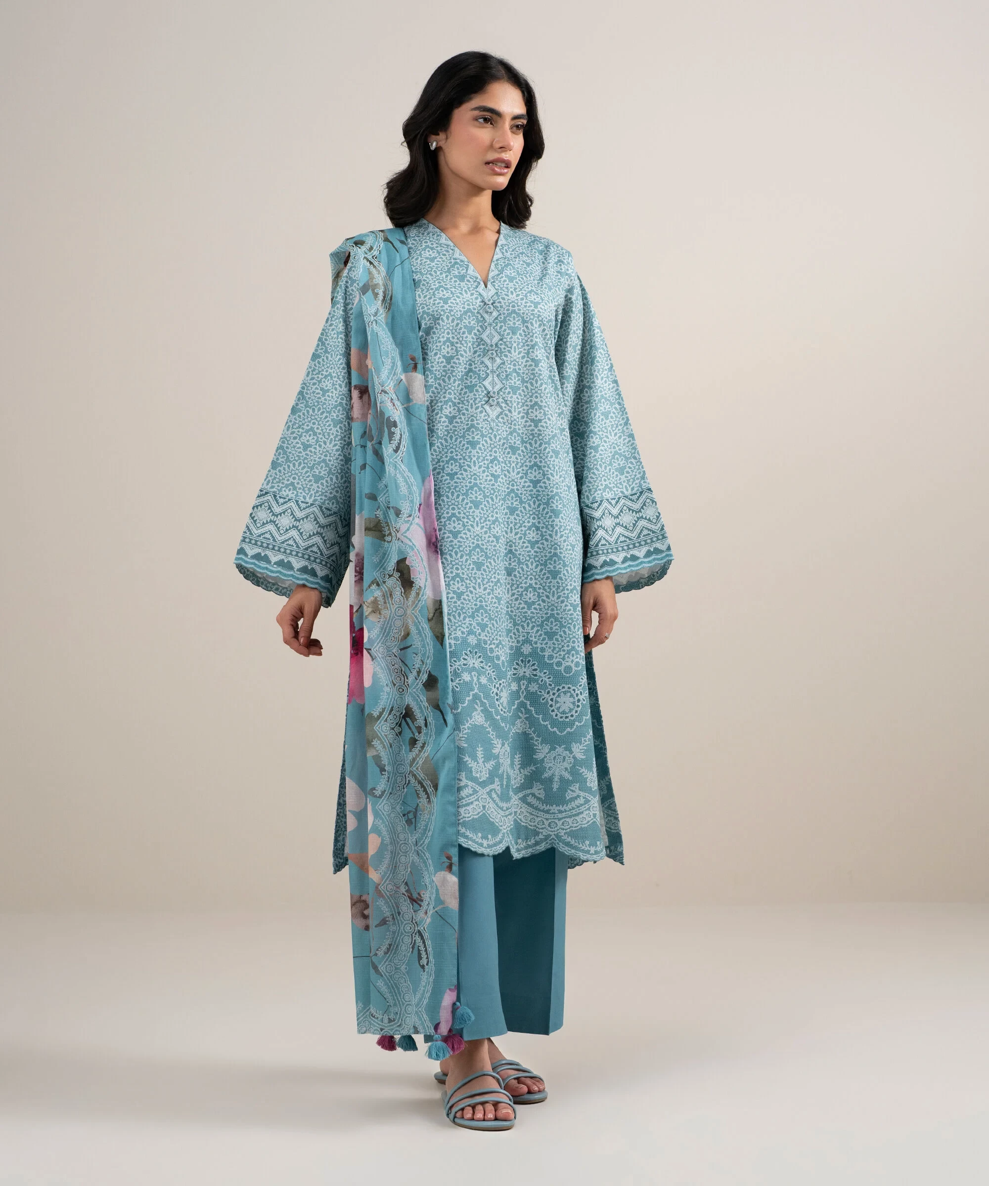 3 Piece - Printed Lawn Suit - U3PDYS26V621