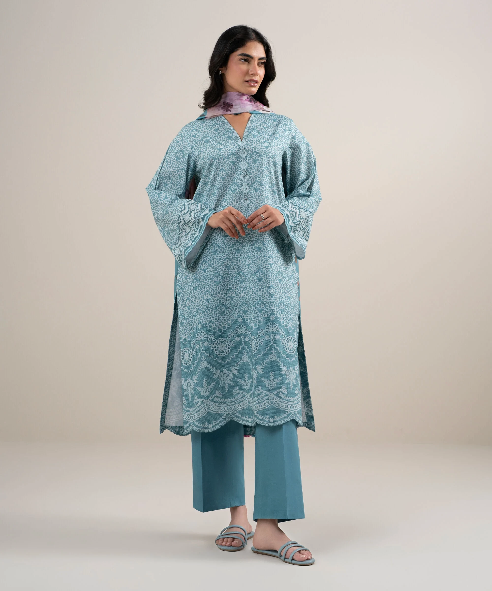 3 Piece - Printed Lawn Suit - U3PDYS26V621
