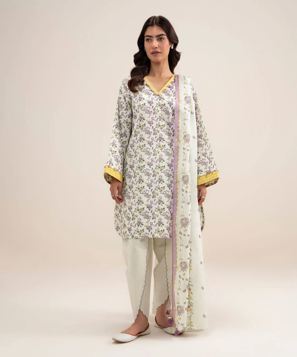 3 Piece - Printed Lawn Suit - U2DEDYS26V68