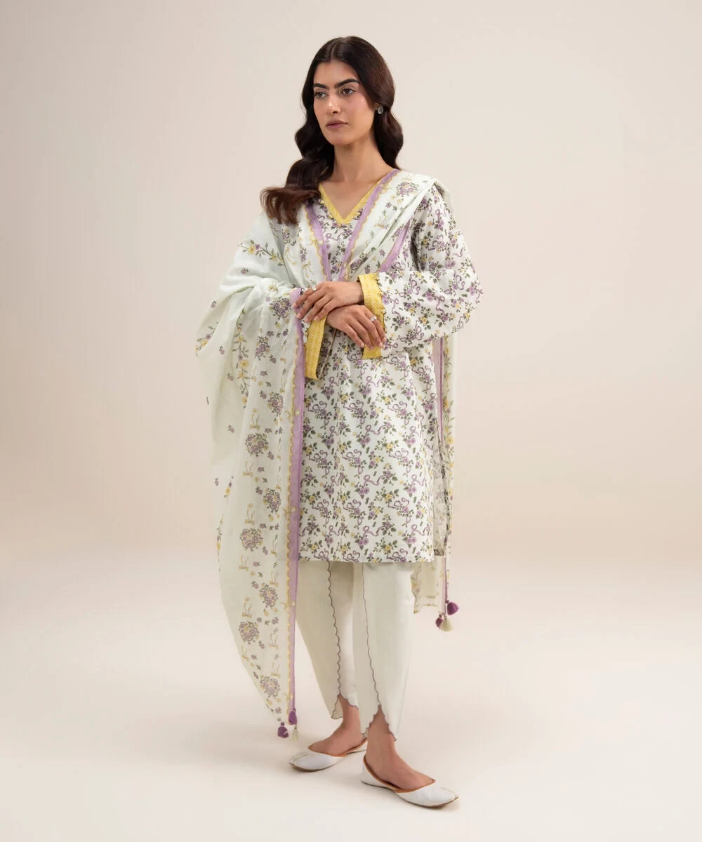 3 Piece - Printed Lawn Suit - U2DEDYS26V68