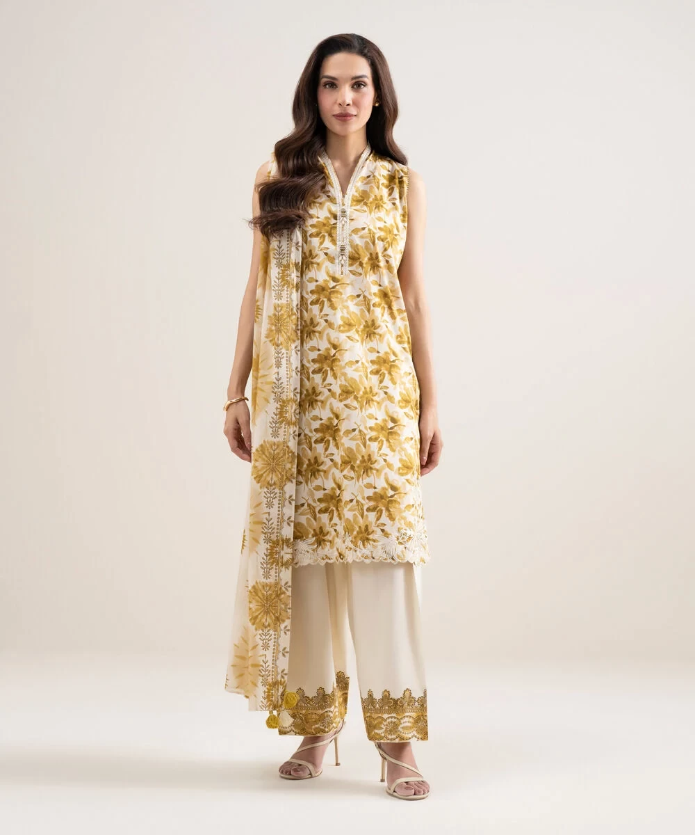 3 Piece - Embroidered Lawn Suit - 3PEDYS26V640
