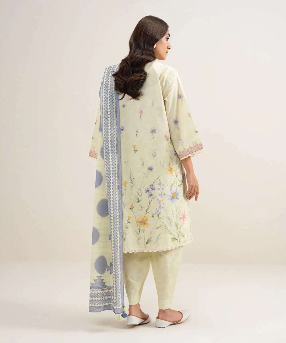3 Piece - Embroidered Zari Lawn Suit - 3PEDYS26V633