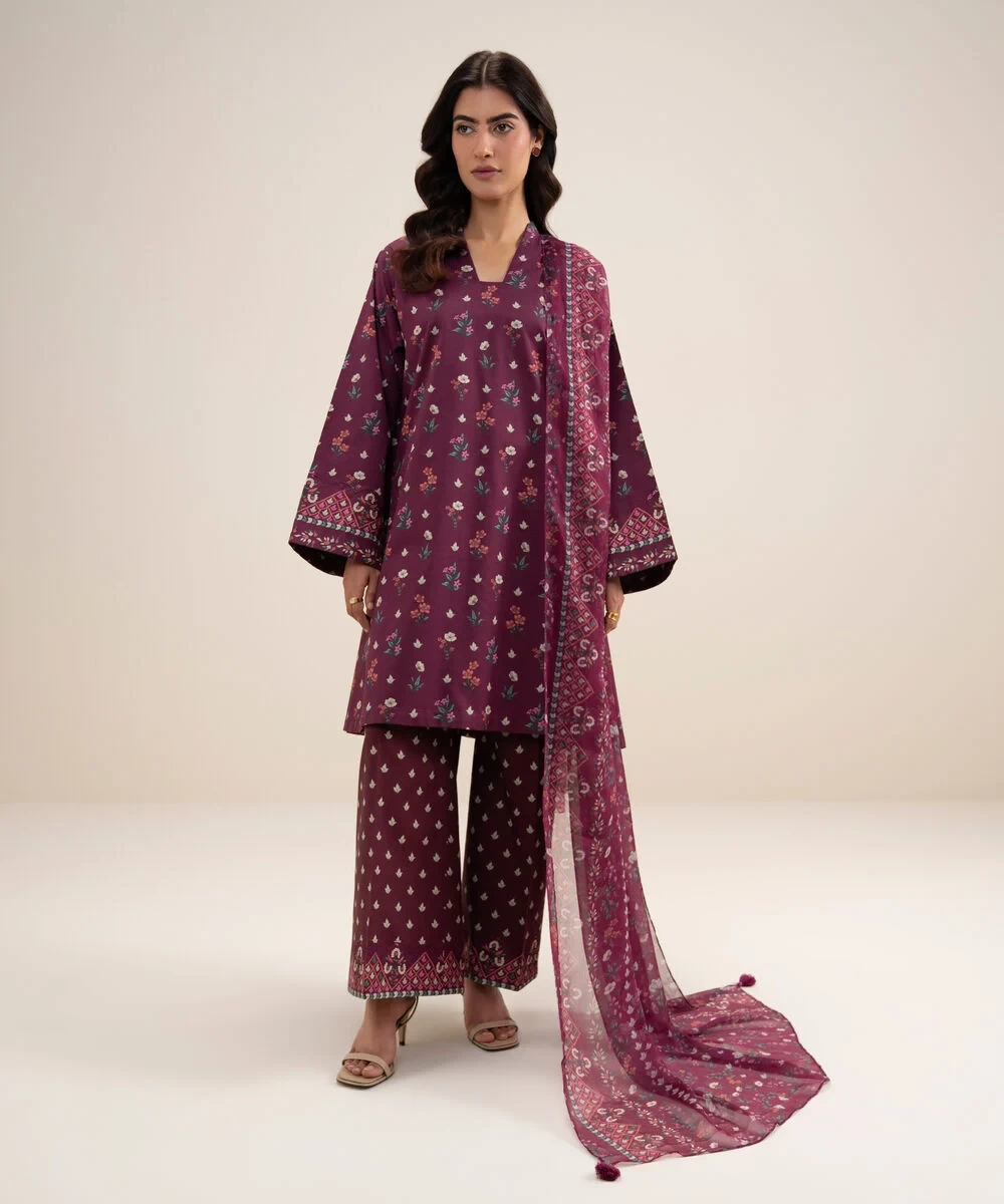 3 Piece - Printed Lawn Suit - U3PDYS26V613
