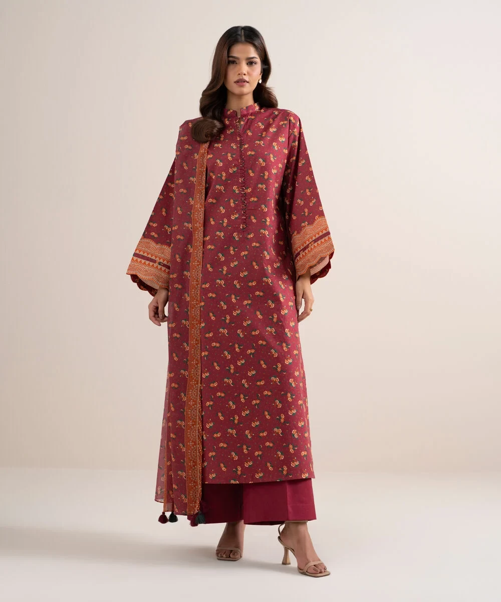 3 Piece - Printed Lawn Suit -  U2TDDS26V639