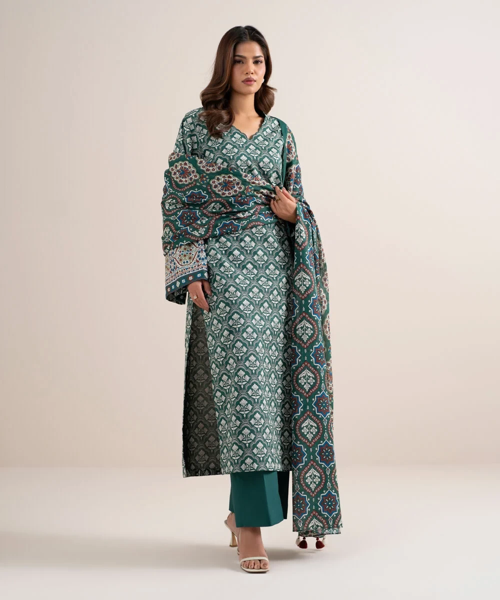 3 Piece - Printed Lawn Suit - U3PDDS26V624
