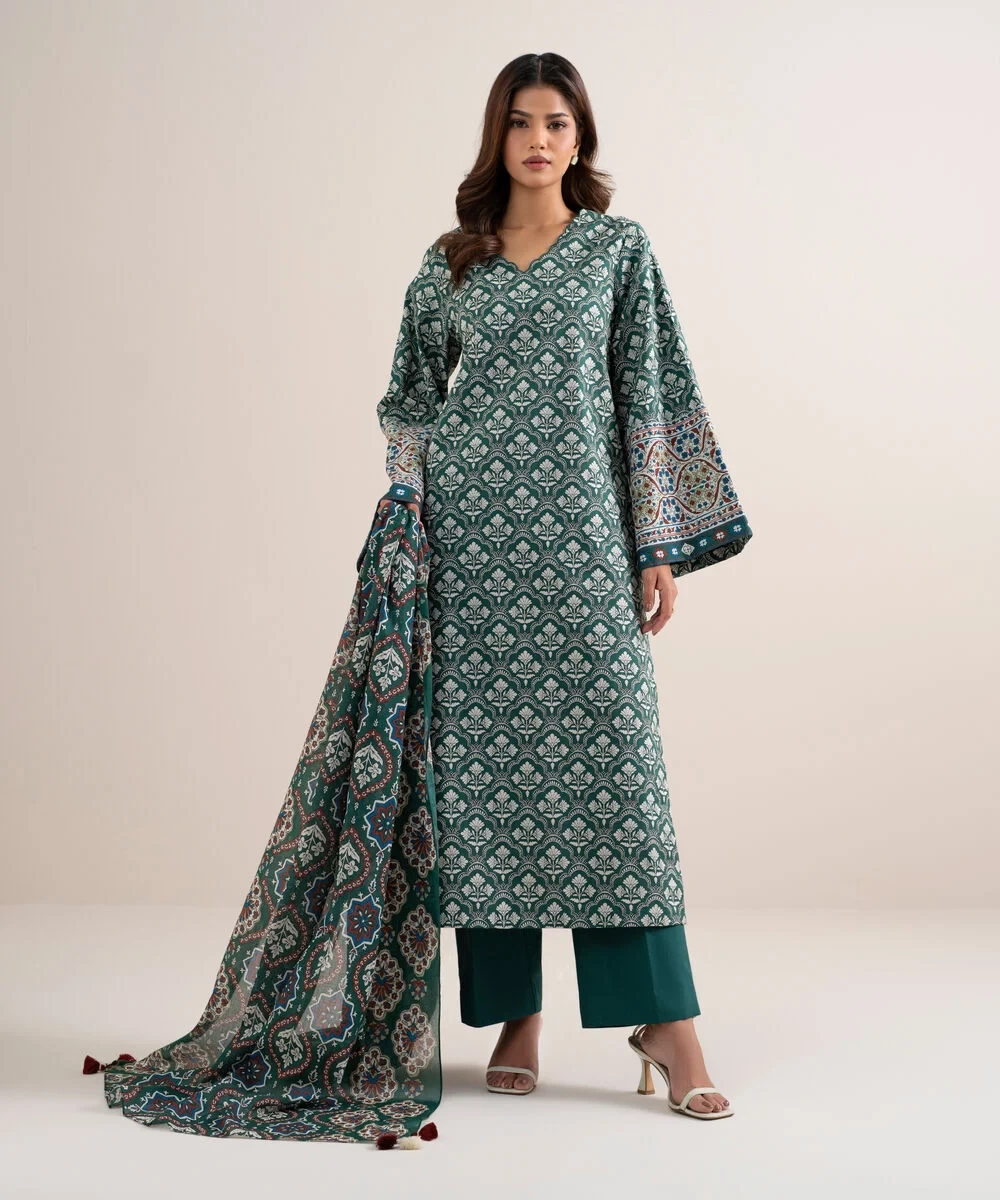 3 Piece - Printed Lawn Suit - U3PDDS26V624