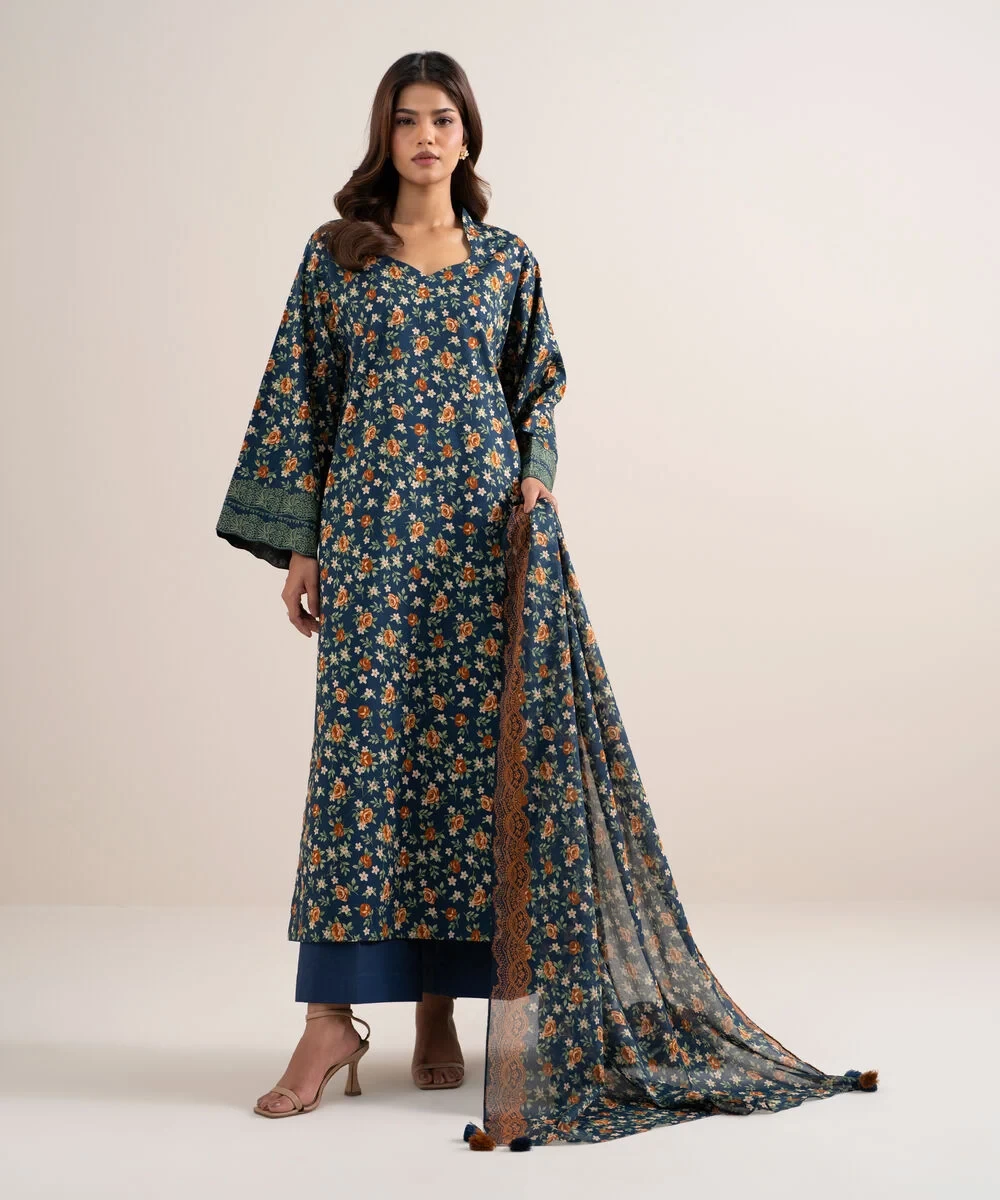 3 Piece - Printed Lawn Suit - U2TDDS26V638