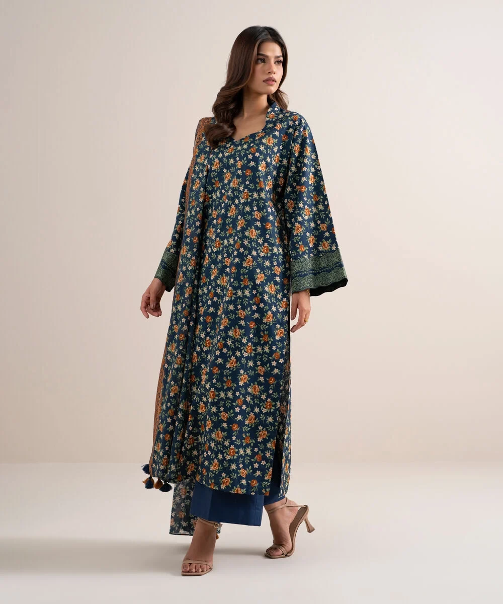 3 Piece - Printed Lawn Suit - U2TDDS26V638