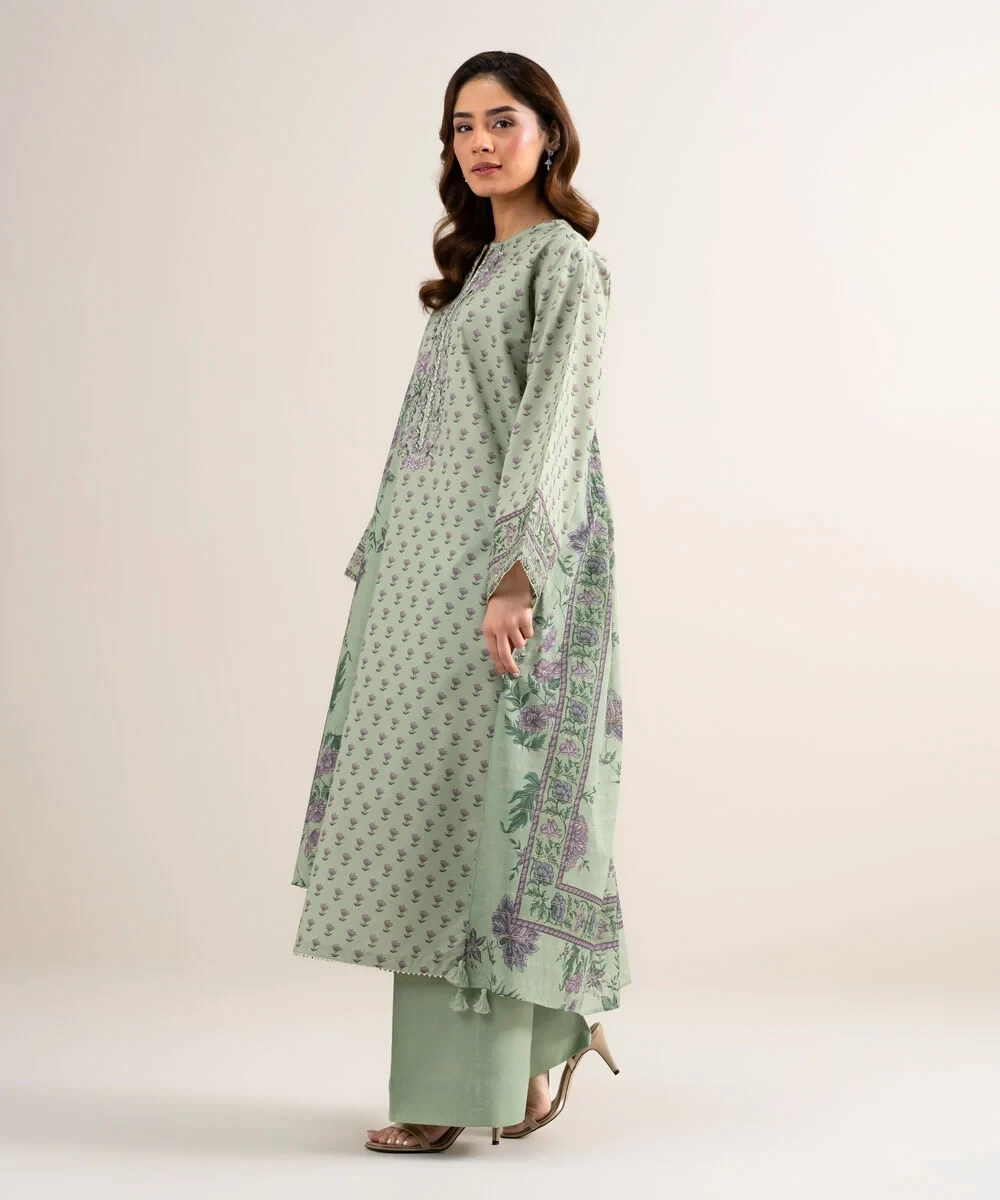 3 Piece - Embroidered Zari Lawn Suit - 2DEDYS26V645