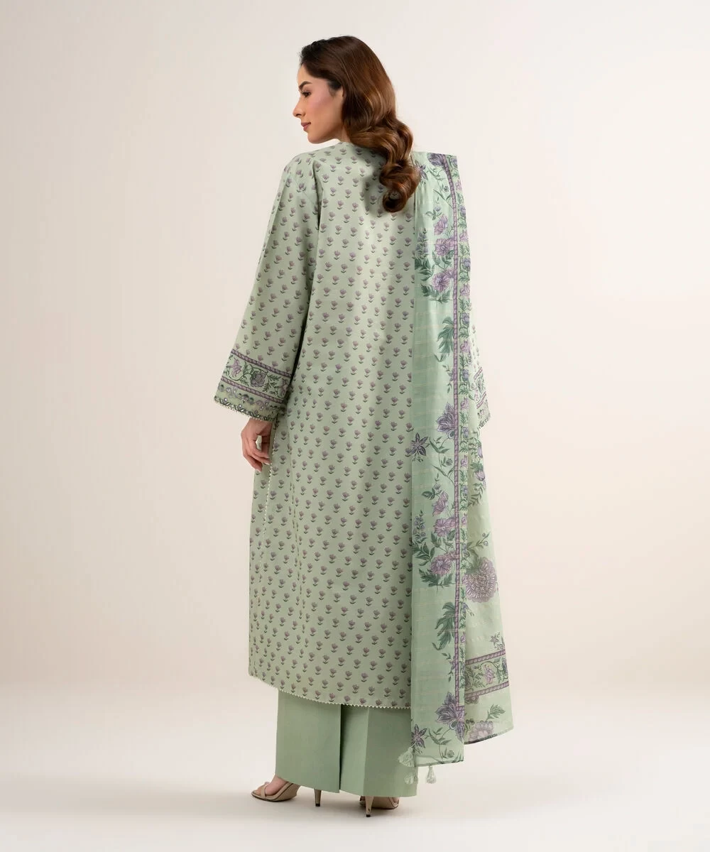 3 Piece - Embroidered Zari Lawn Suit - 2DEDYS26V645