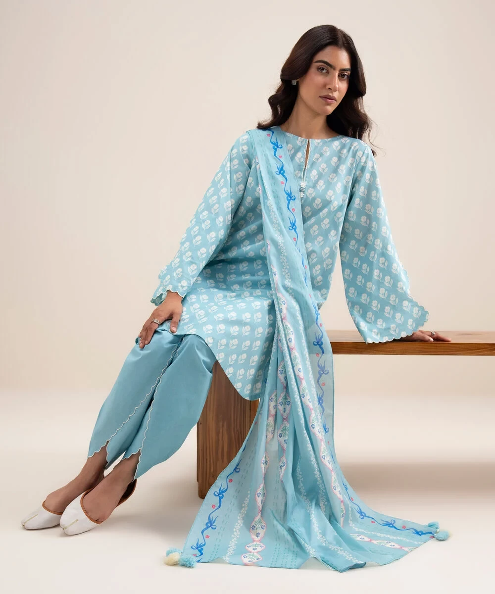 3 Piece - Printed Lawn Suit - U2DEDYS26V66