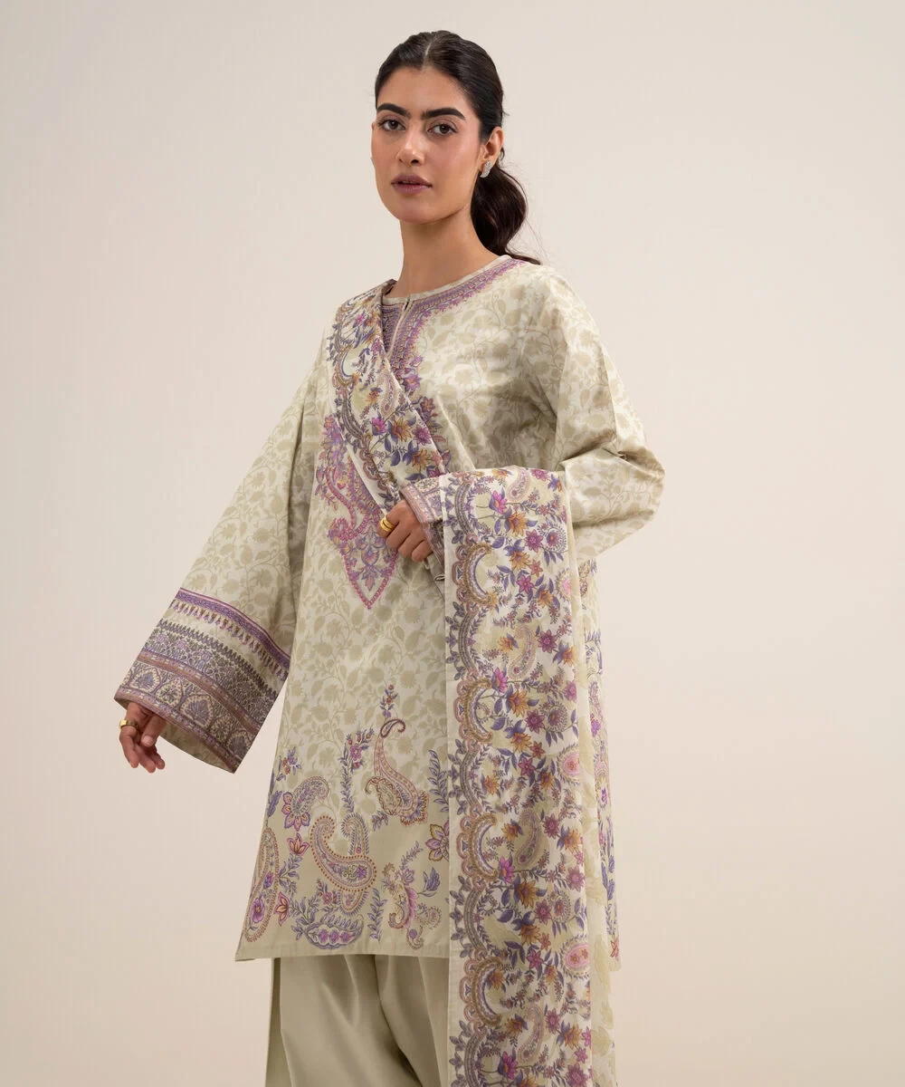 3 Piece - Embroidered Lawn Suit - 2TEDYS26V654