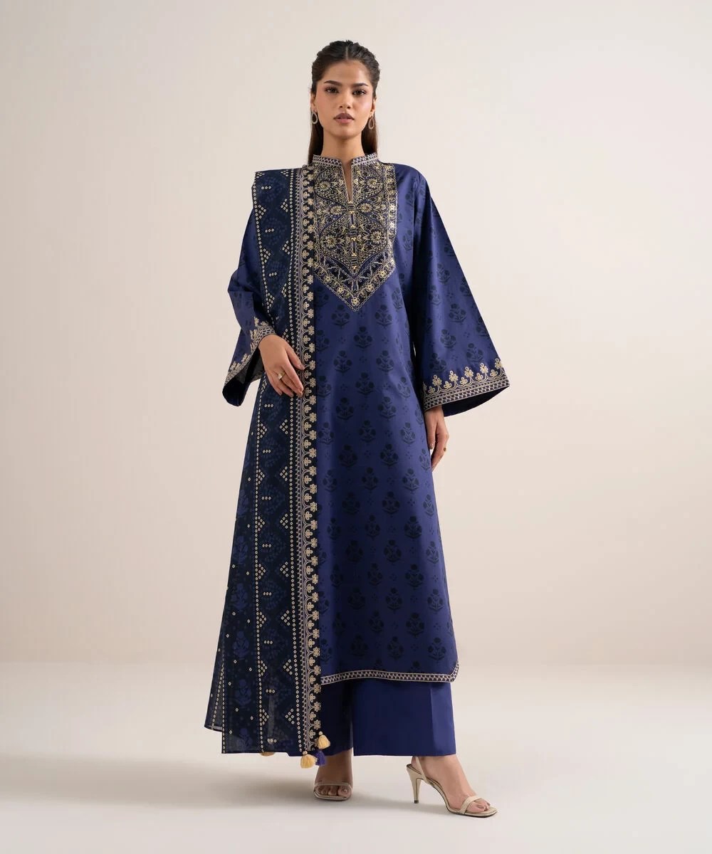 3 Piece - Embroidered Lawn Suit -  U3PDDS26V634