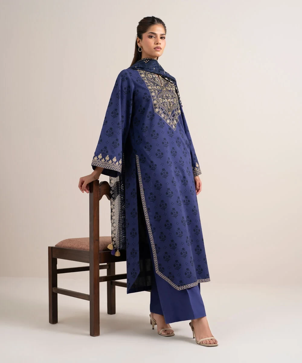 3 Piece - Embroidered Lawn Suit -  U3PDDS26V634