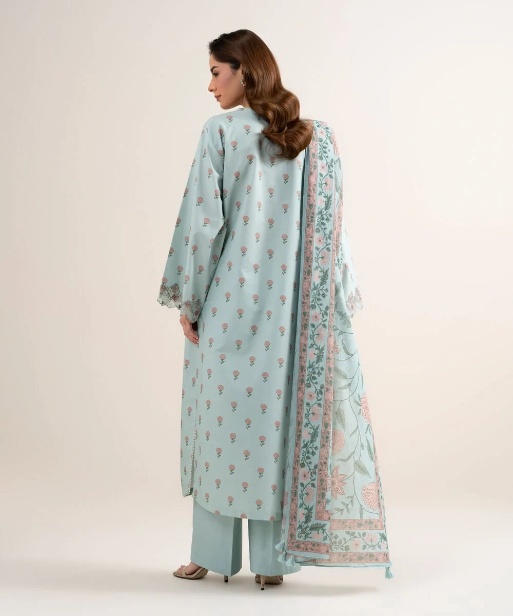 3 Piece - Embroidered Zari Lawn Suit -  2DEDYS26V647
