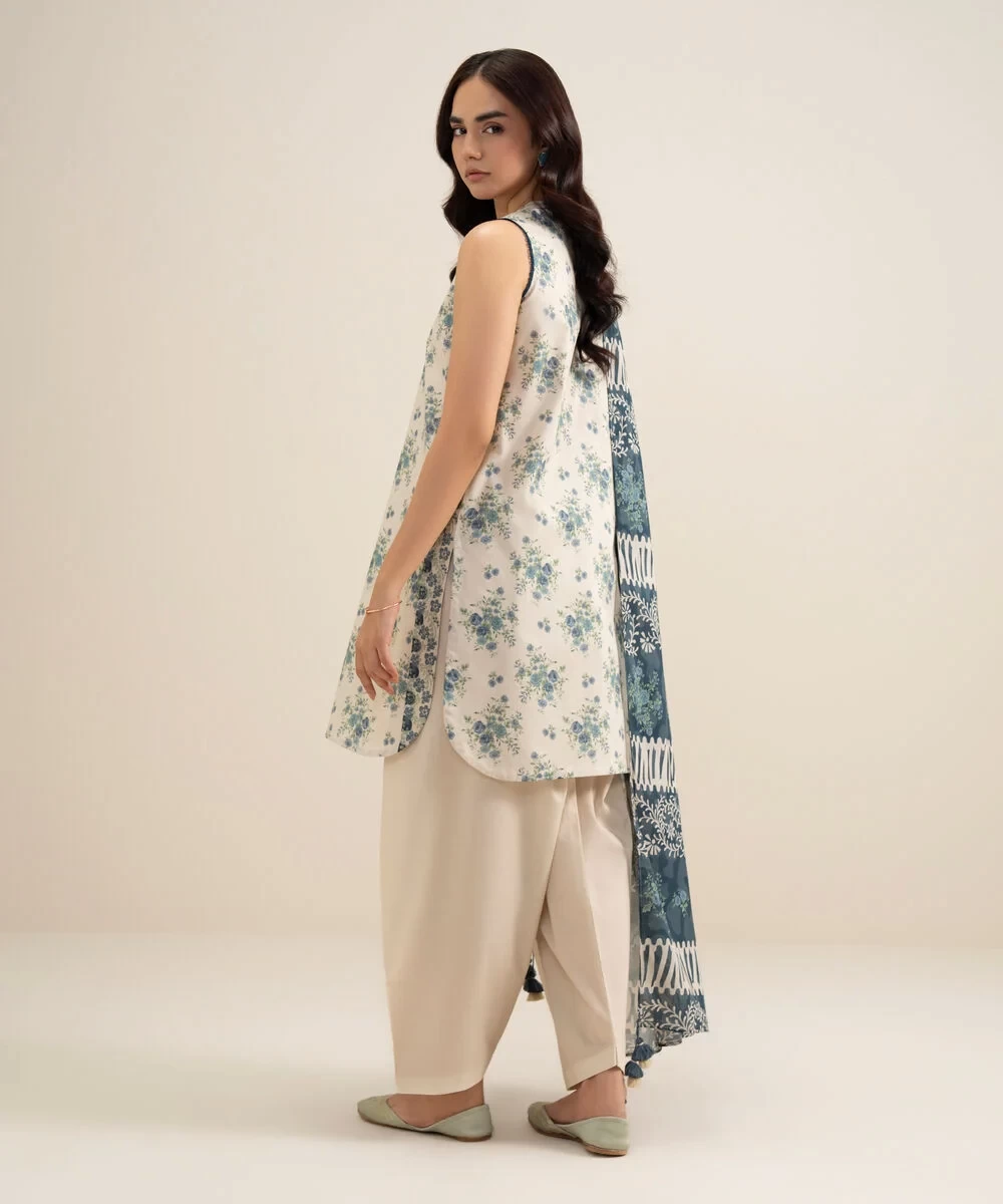 3 Piece - Printed Lawn Suit - 0U3PDDS26V69