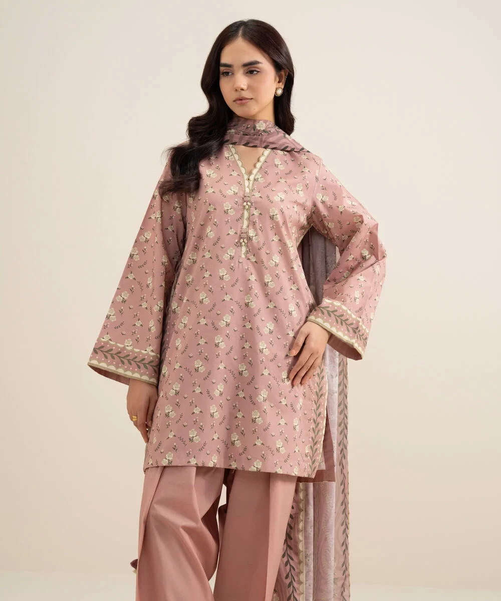 3 Piece - Printed Lawn Suit - U3PDDS26V611