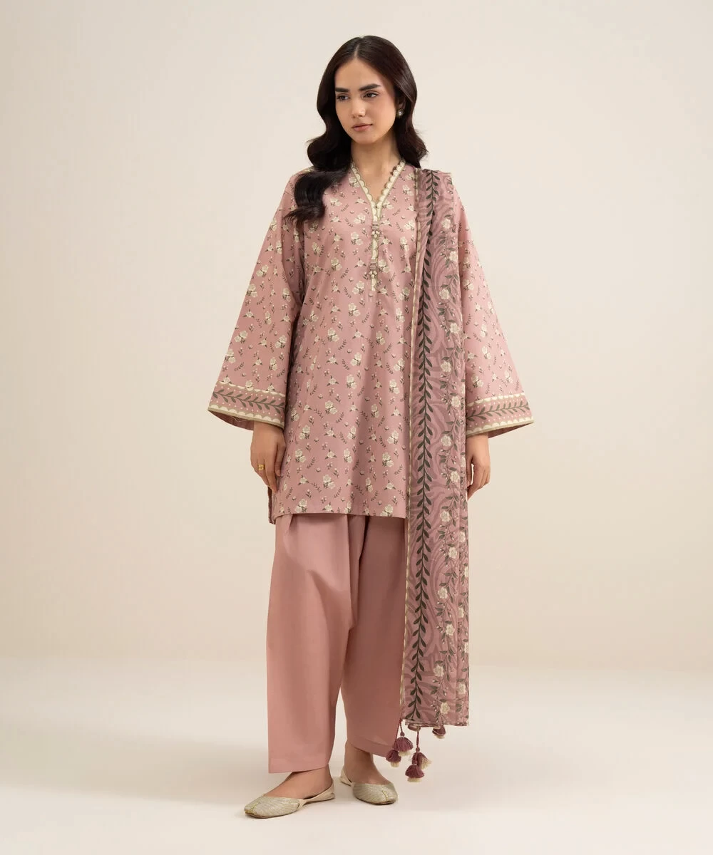 3 Piece - Printed Lawn Suit - U3PDDS26V611