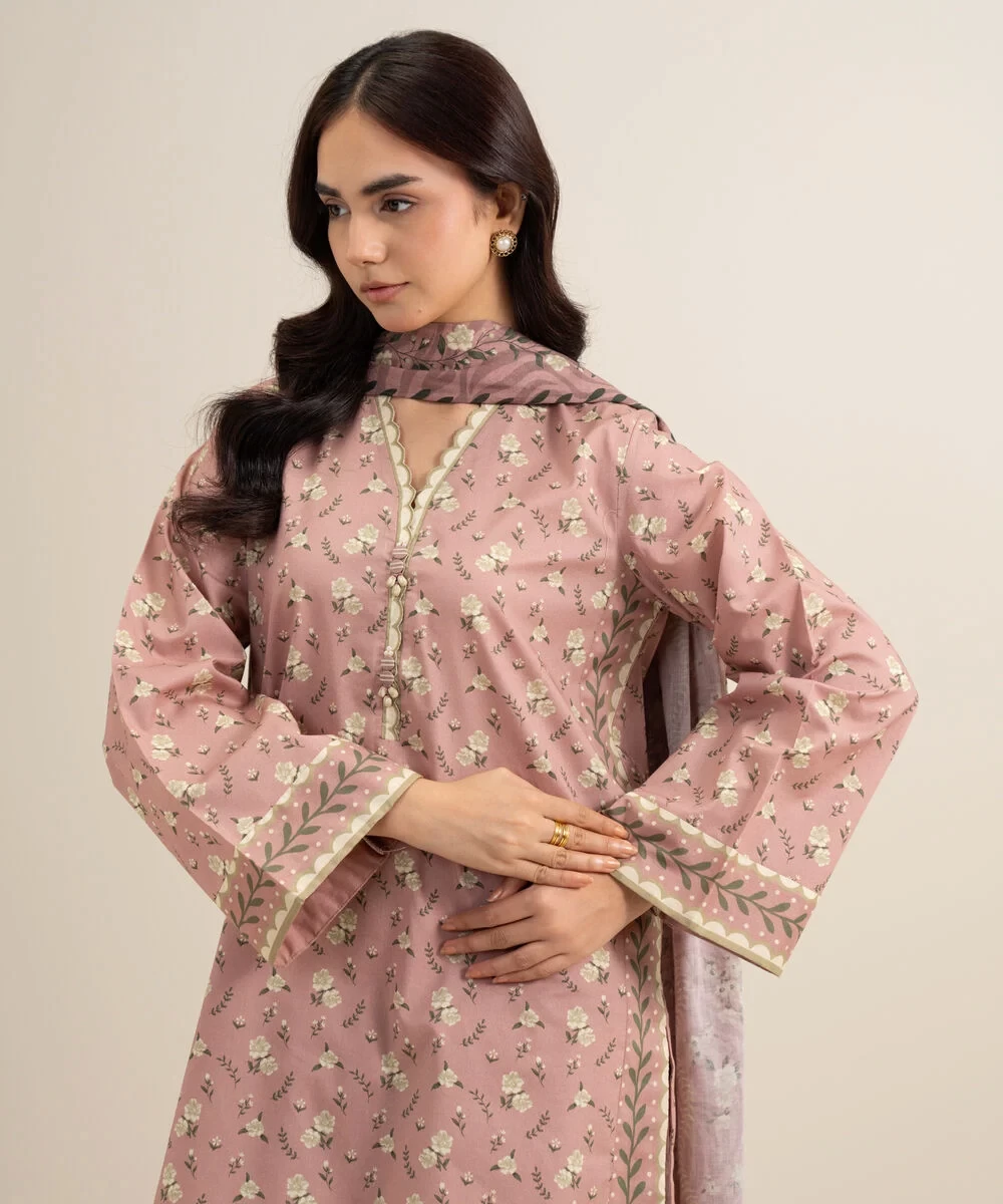 3 Piece - Printed Lawn Suit - U3PDDS26V611