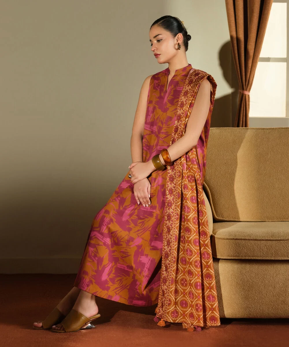 3 Piece - Printed Lawn Suit -  0U3PDYS26V69