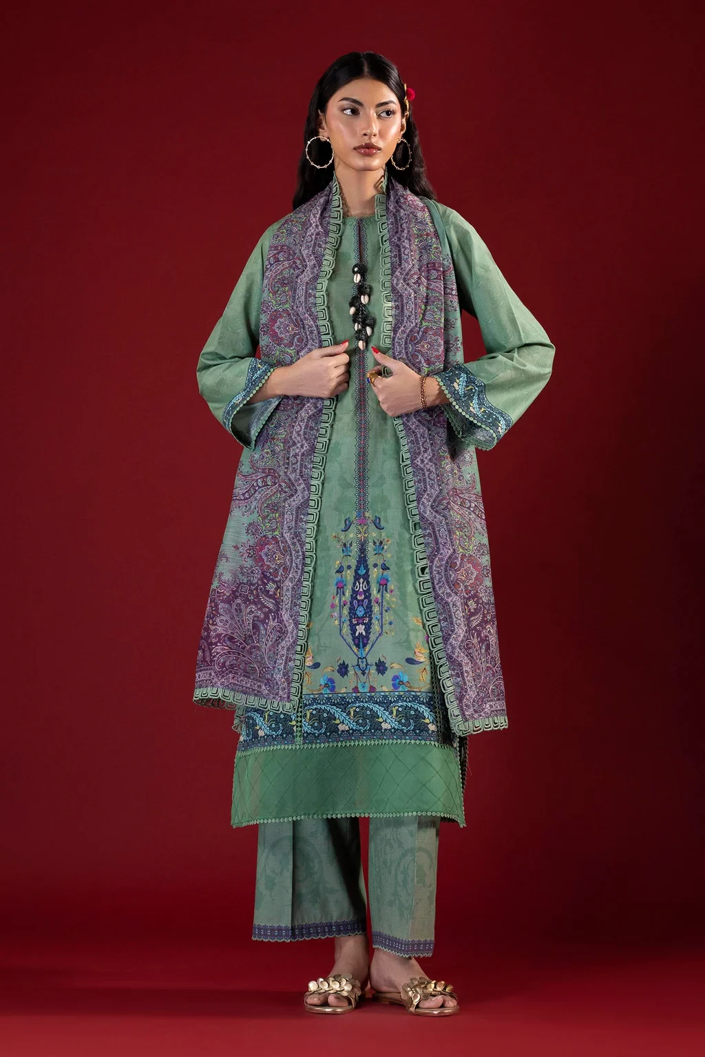 Printed 3 Piece Lawn Suit - H264-003B-3AG