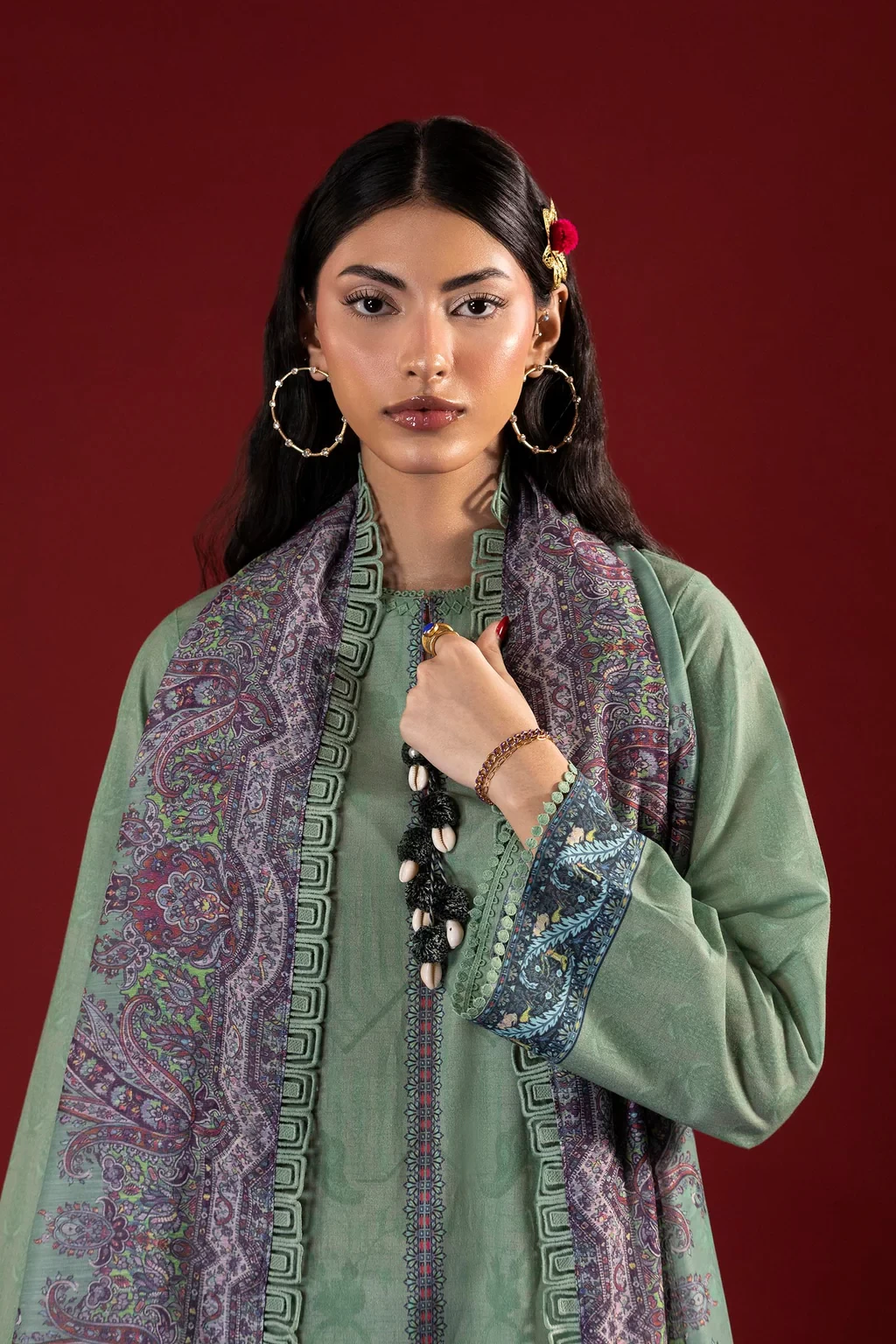 Printed 3 Piece Lawn Suit - H264-003B-3AG