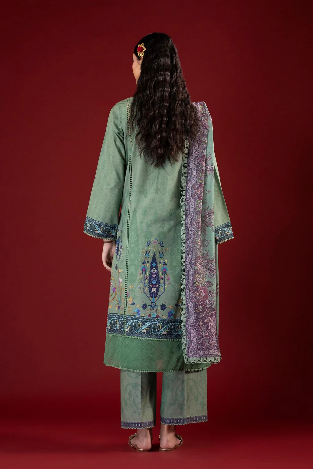Printed 3 Piece Lawn Suit - H264-003B-3AG