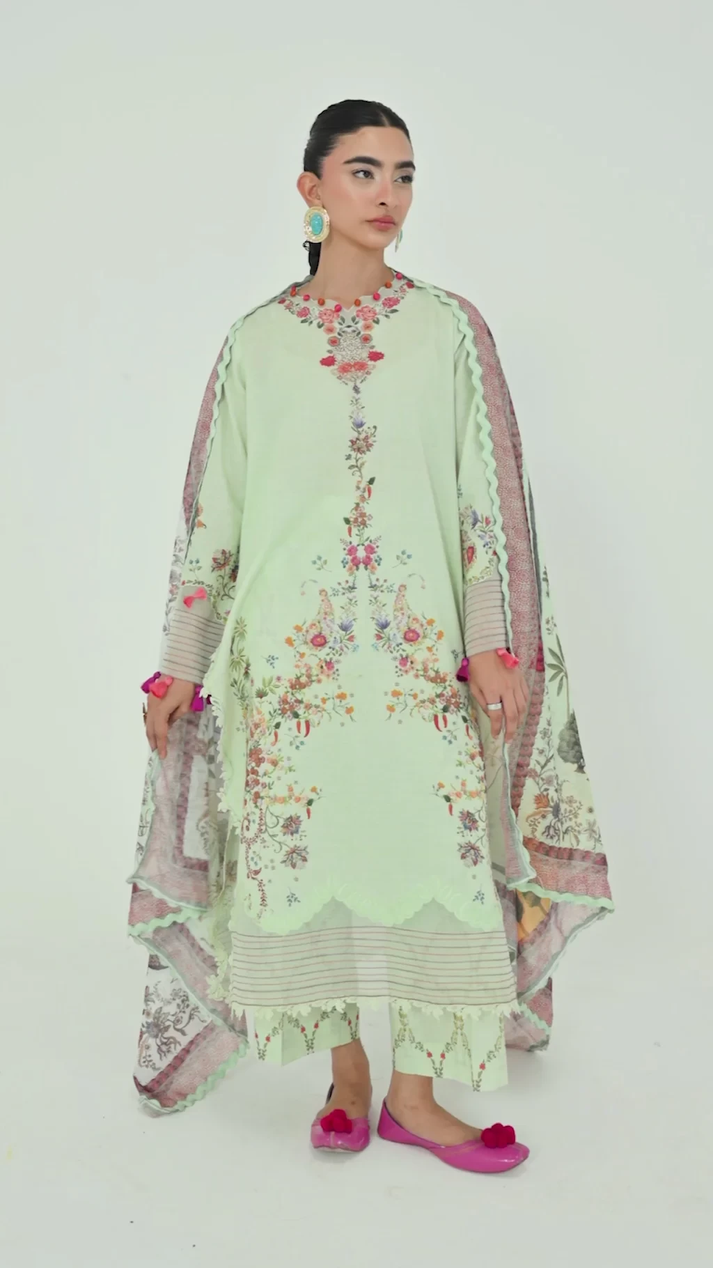Printed 3 Piece Lawn Suit - H264-009B-3CG
