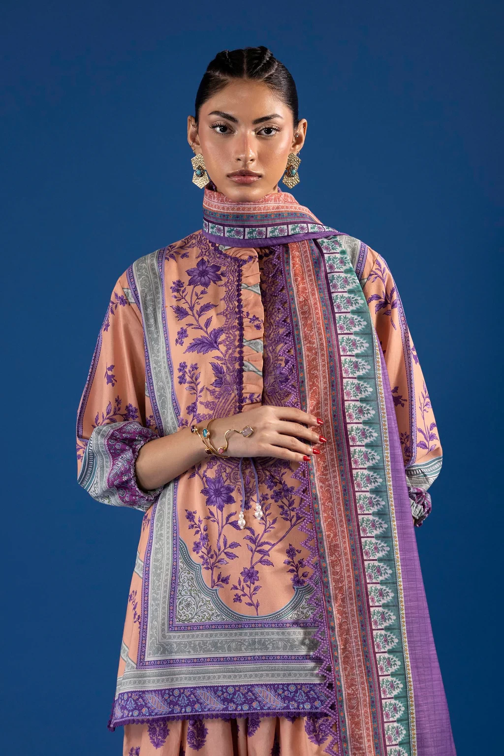 Printed 3 Piece Lawn Suit - H264-008B-3CG