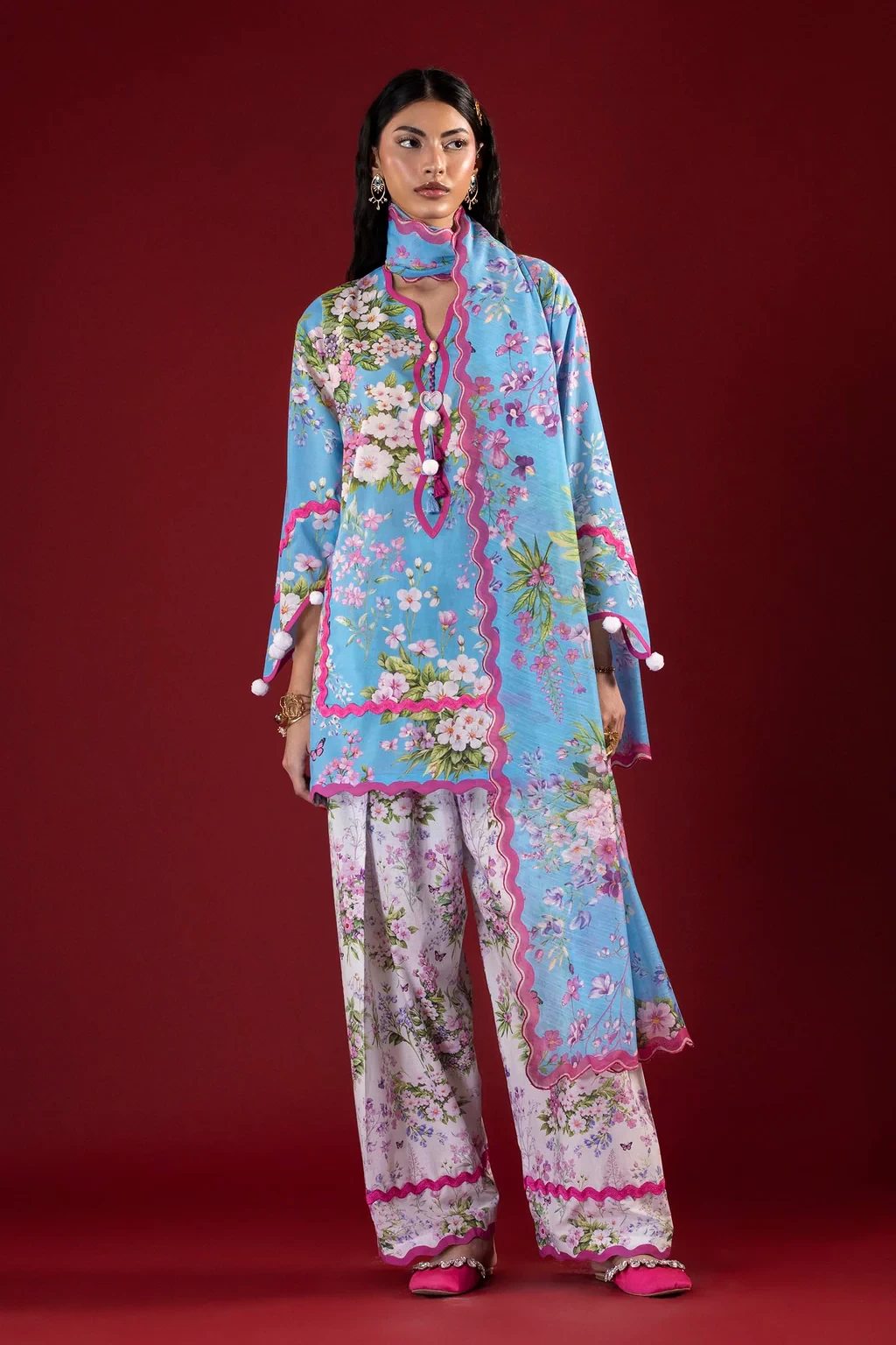 Printed 3 Piece Lawn Suit - H264-007A-3AG