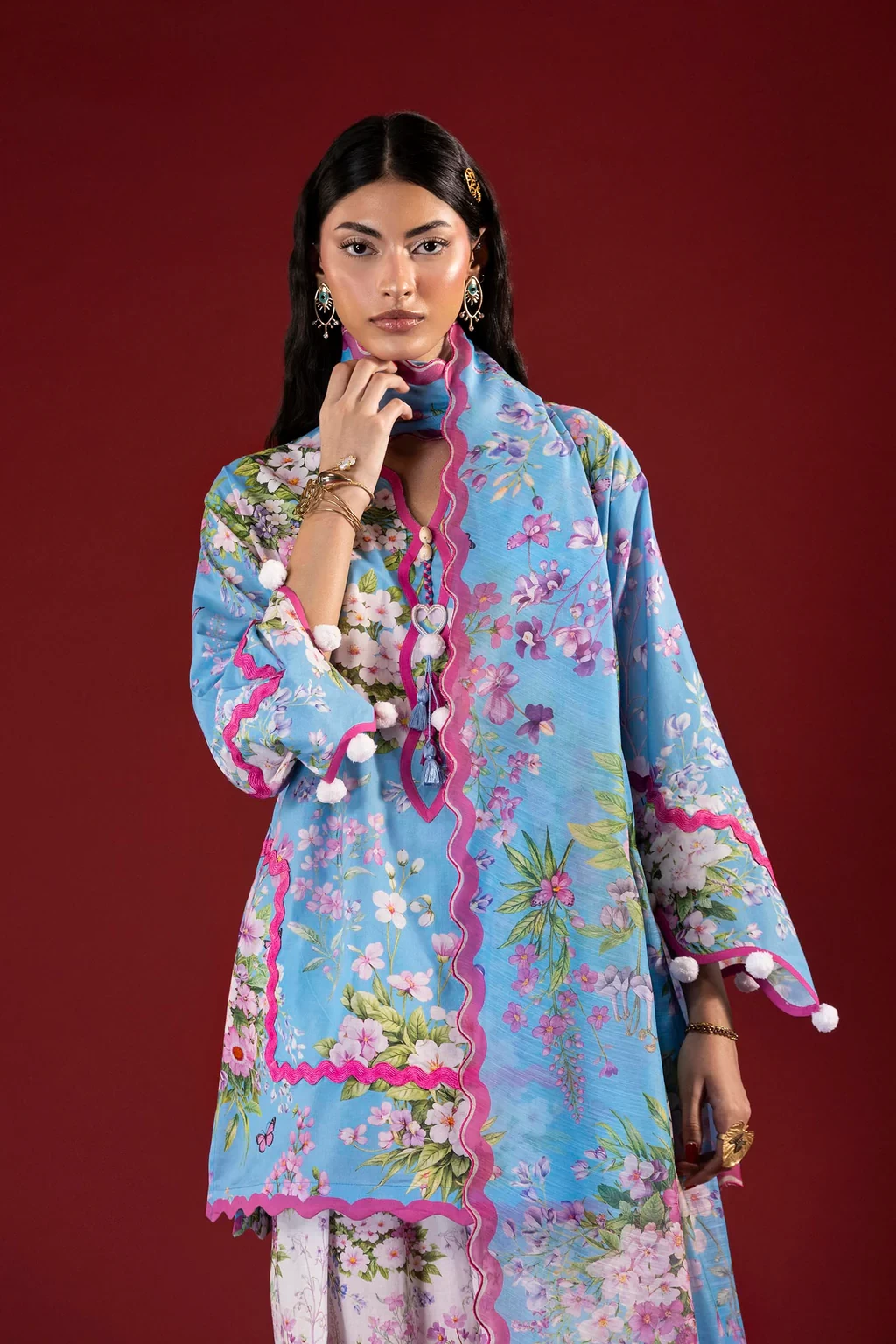 Printed 3 Piece Lawn Suit - H264-007A-3AG