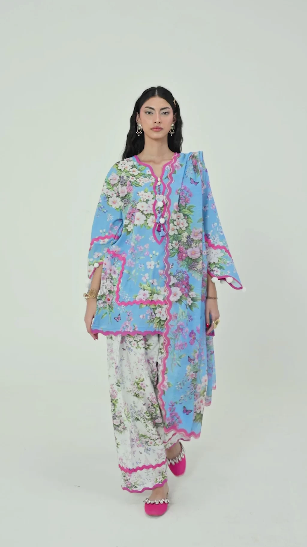 Printed 3 Piece Lawn Suit - H264-007A-3AG