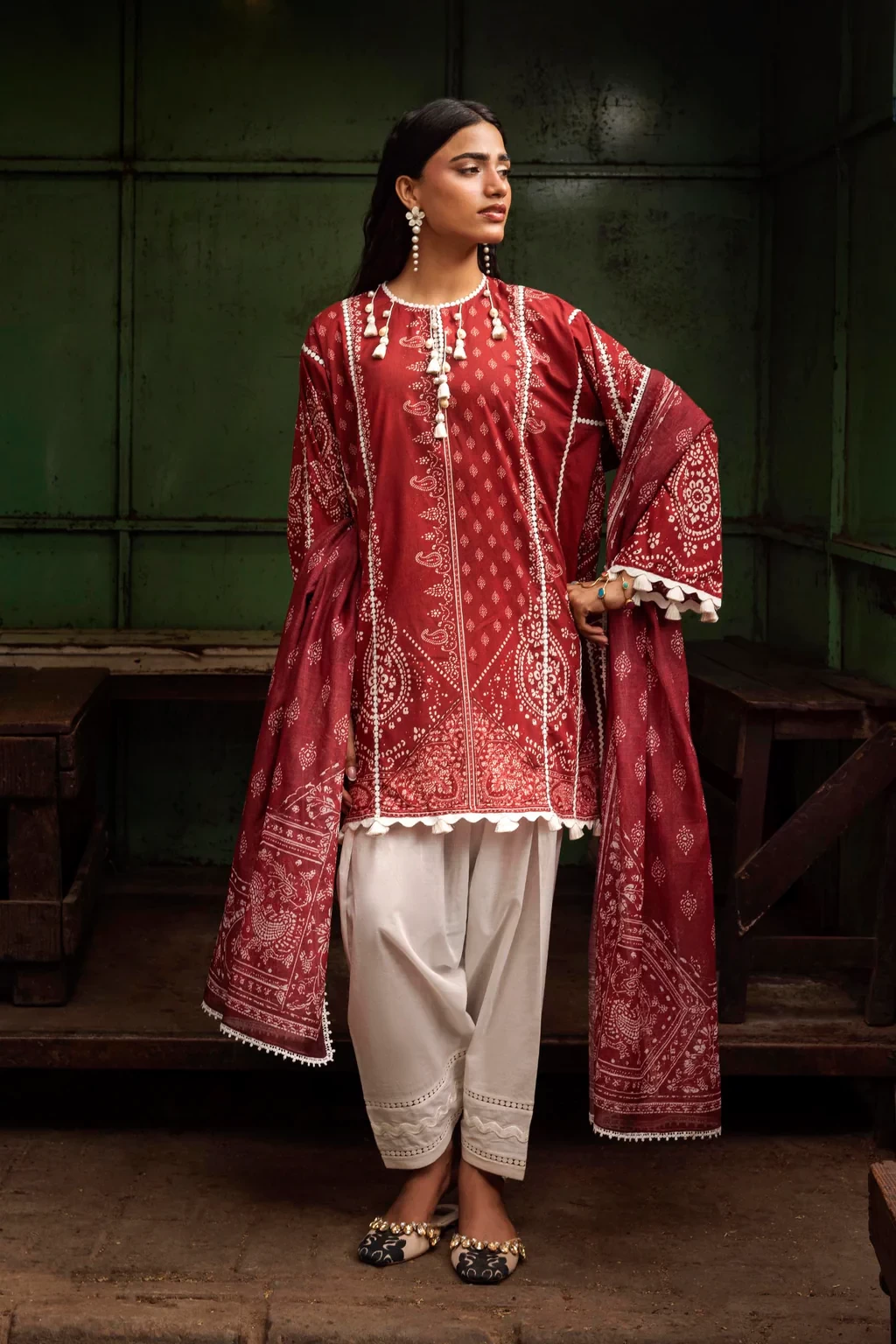 Printed 2 Piece Lawn Suit - H264-004B-2G