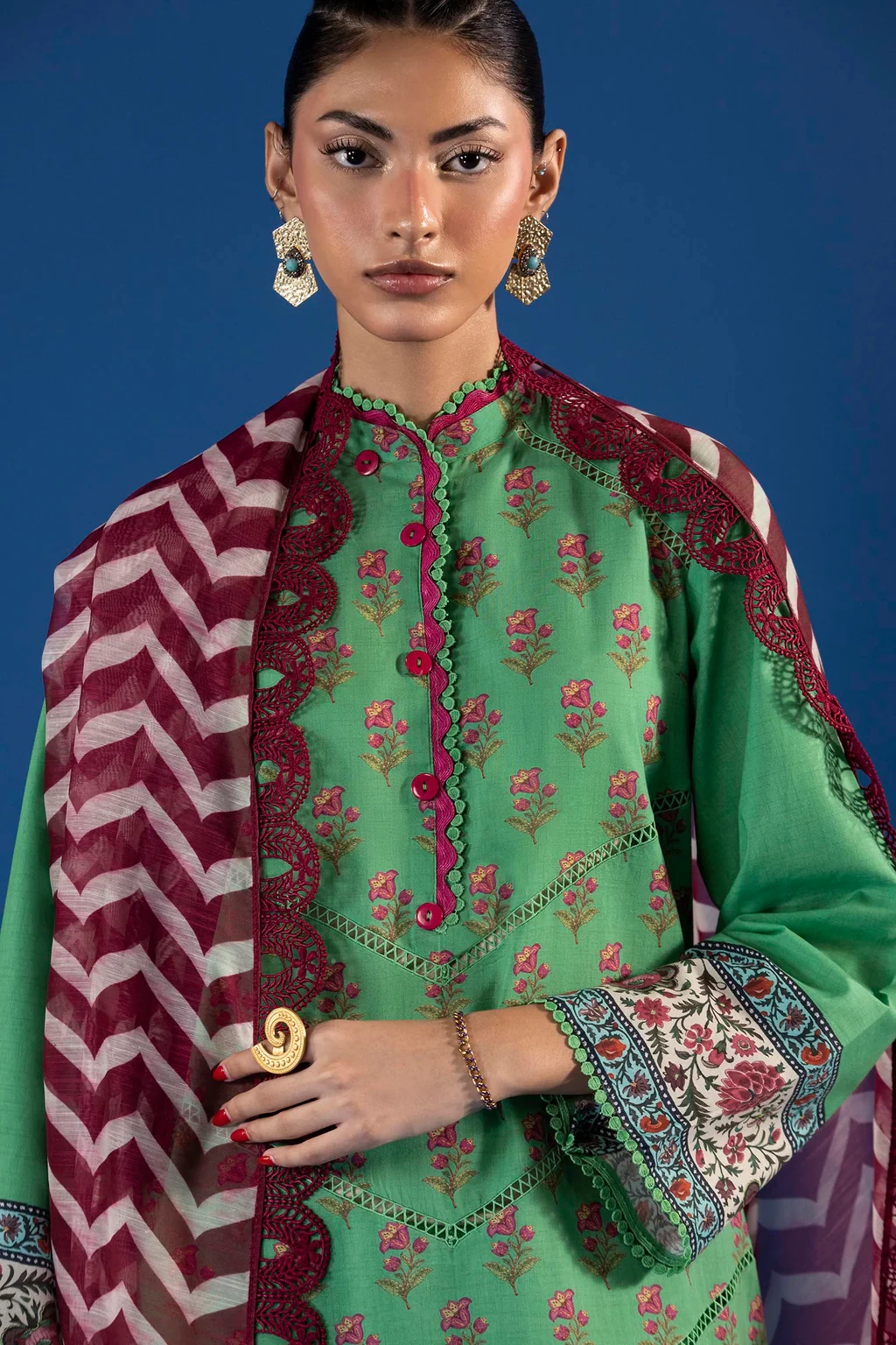 Printed 3 Piece Lawn Suit - H264-002B-3CG