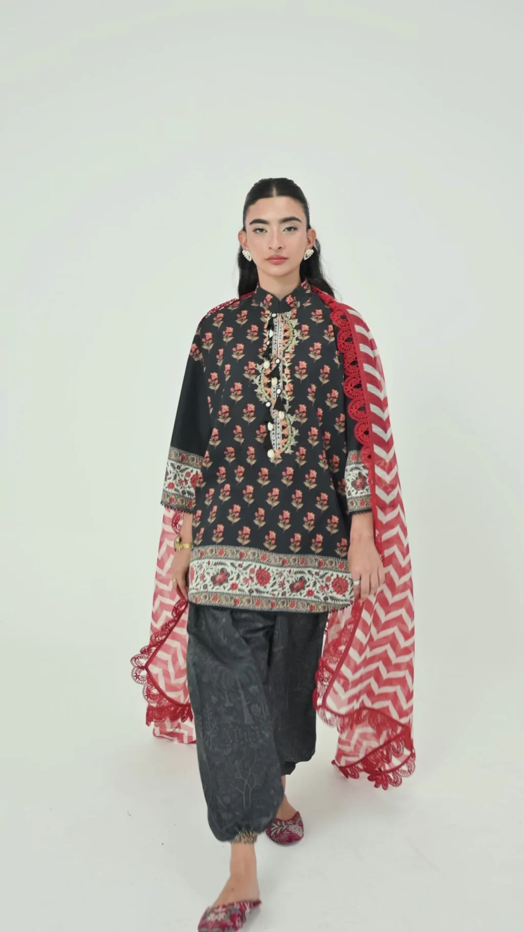 Printed 3 Piece Lawn Suit - H264-002A-3CG