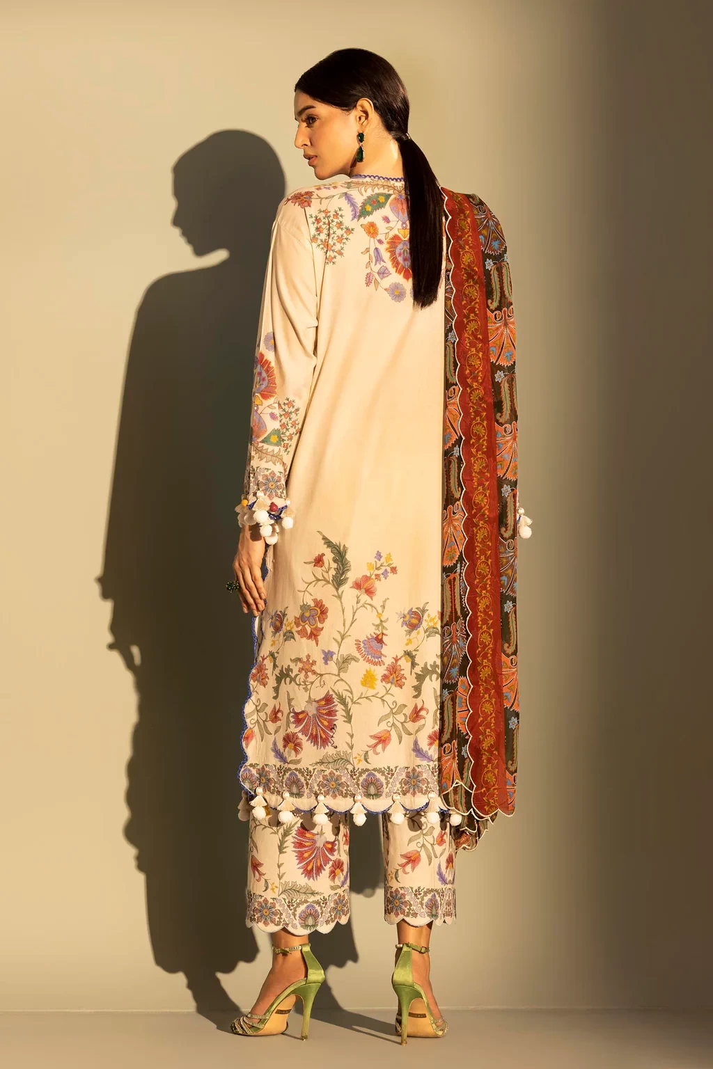 Embroidered 3 Piece Muzlin Suit - M262-012A-CJ