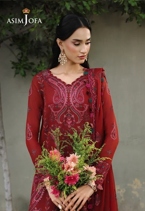 AJULC-05 Embroidered Paper Cotton 3 Pcs