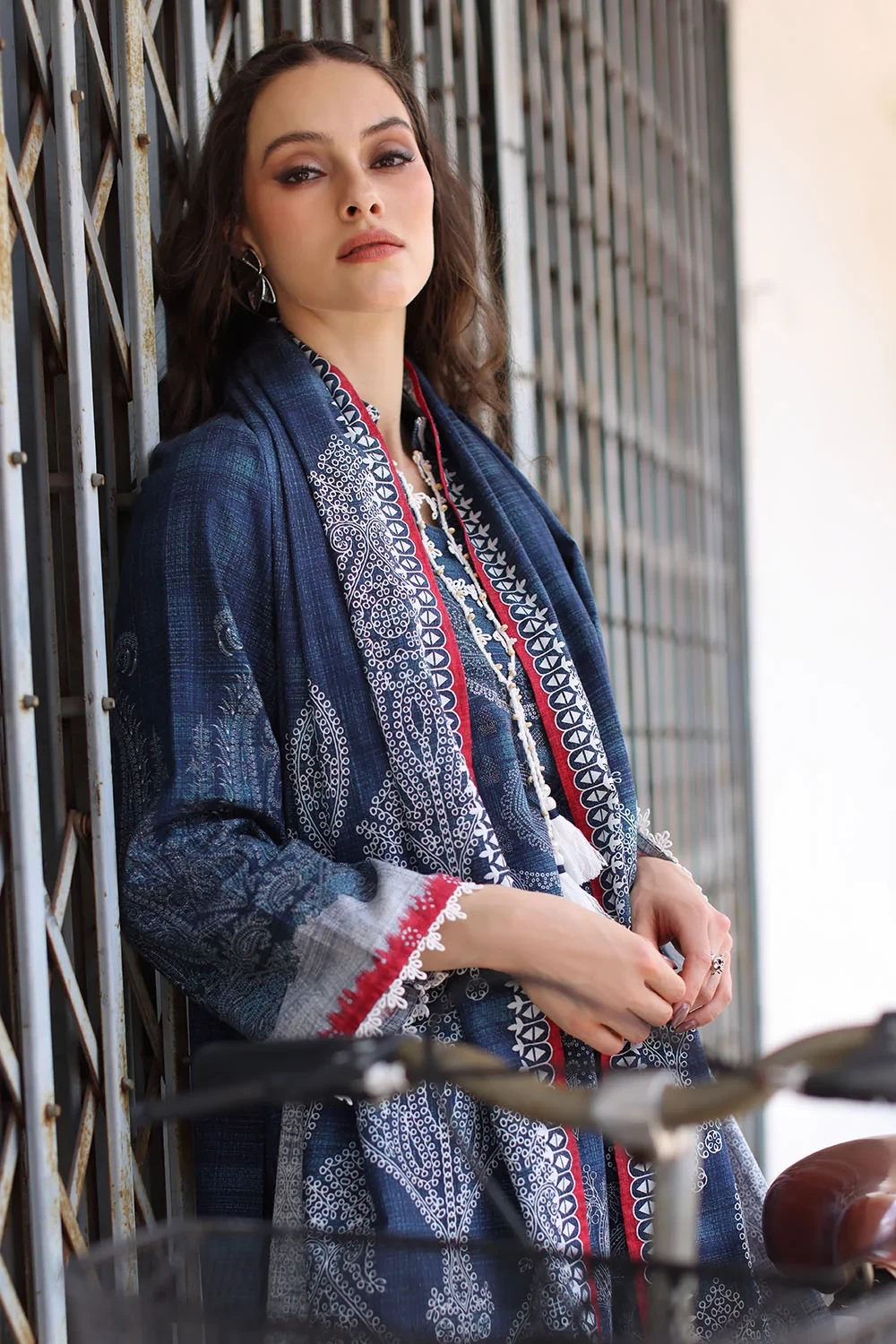 3 Piece Printed Khaddar Suit with Printed Khaddar Dupatta and Printed Trouser - 
