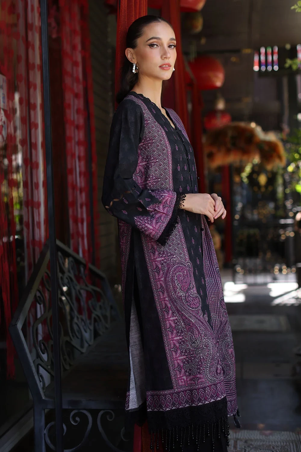 3 Piece Printed Khaddar Suit with Printed Khaddar Dupatta - W-FB-WIN-26-485735