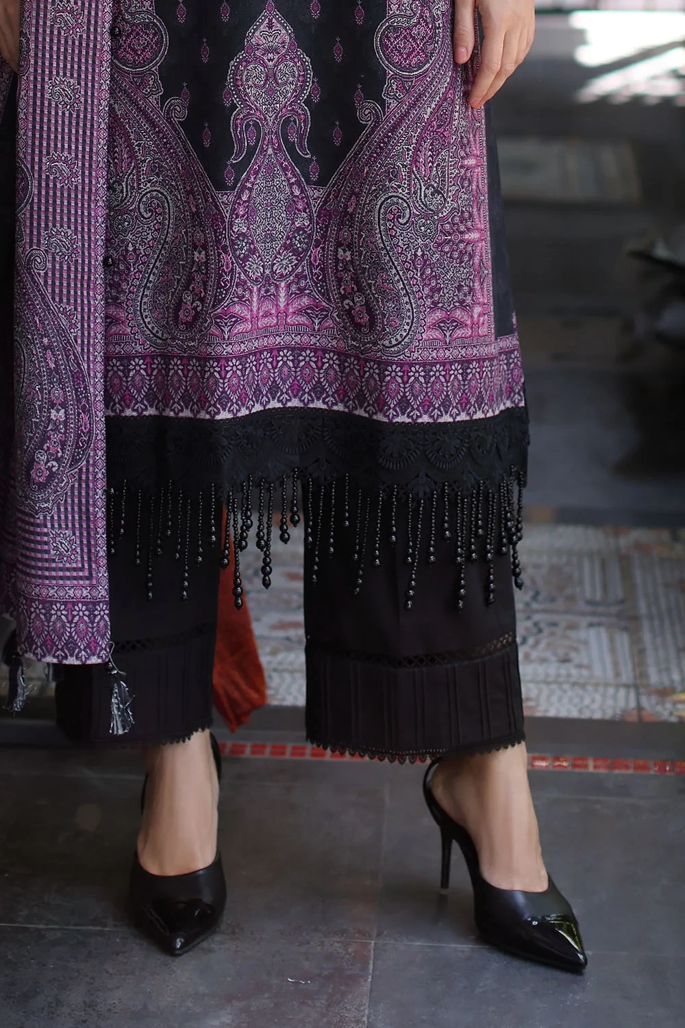 3 Piece Printed Khaddar Suit with Printed Khaddar Dupatta - W-FB-WIN-26-485735