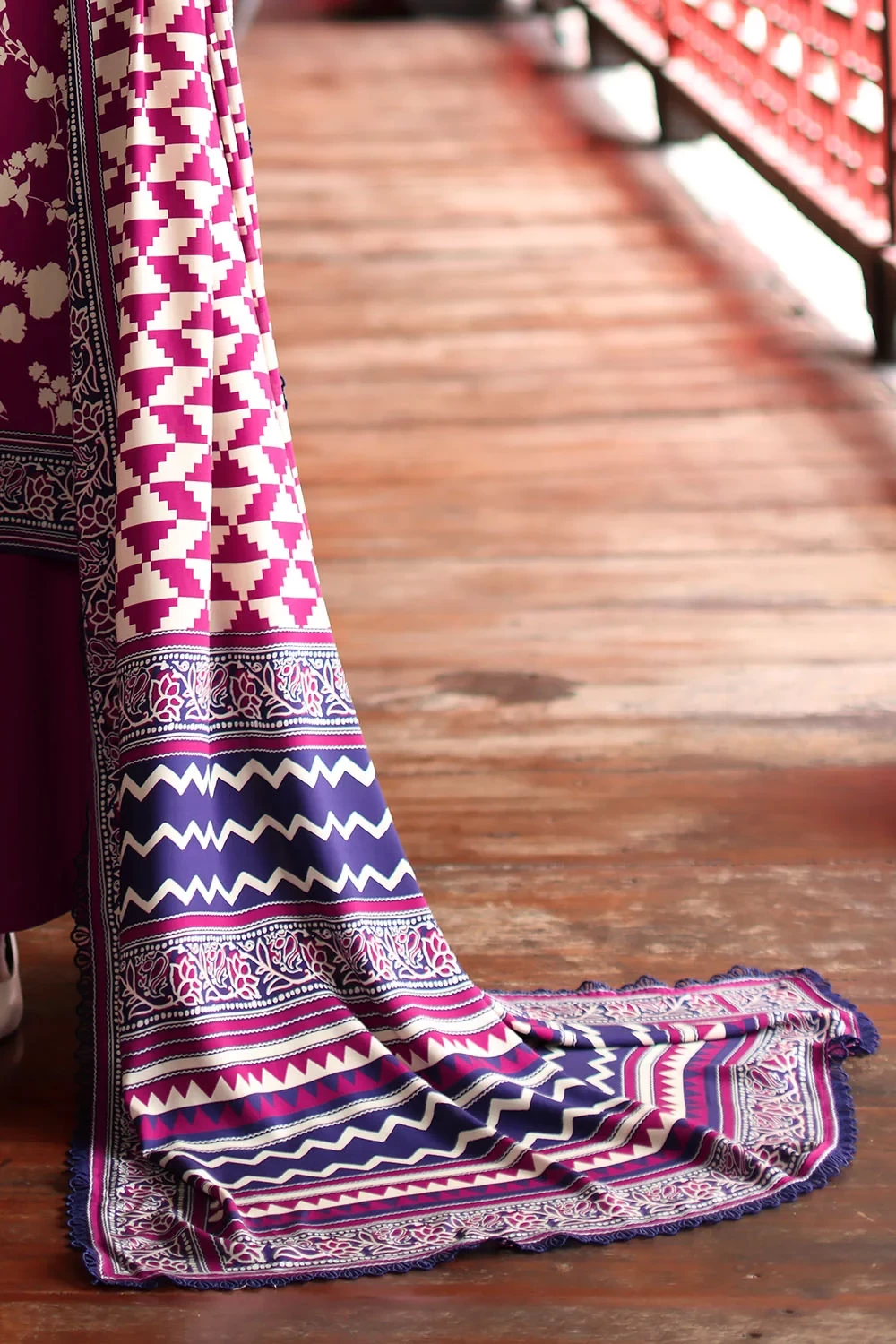 3 Piece Printed Linen Suit with Printed Linen Dupatta - W-FB-WIN-26-485748