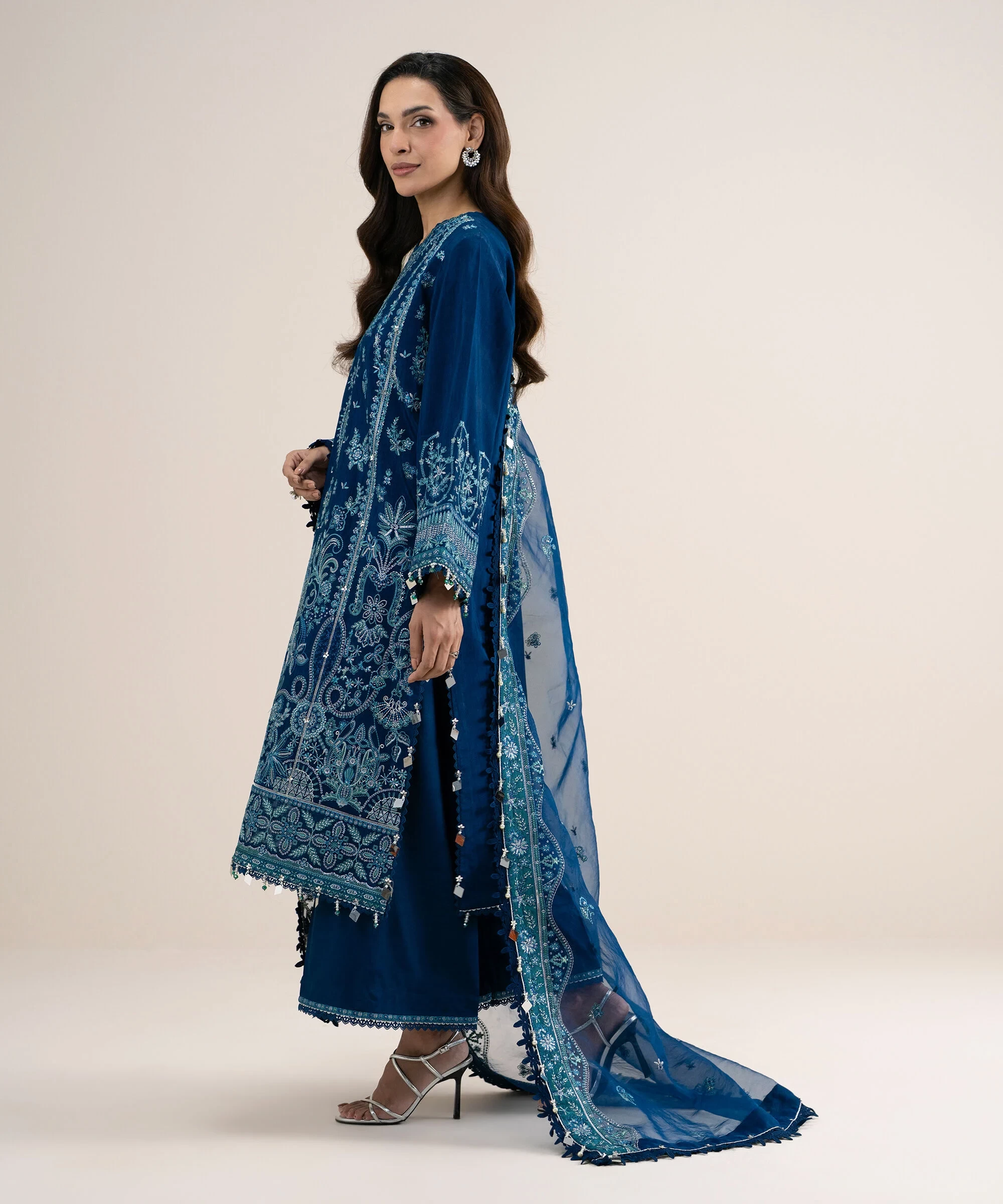 3 Piece - Embroidered Raw Silk Suit - 3PELXS26V853