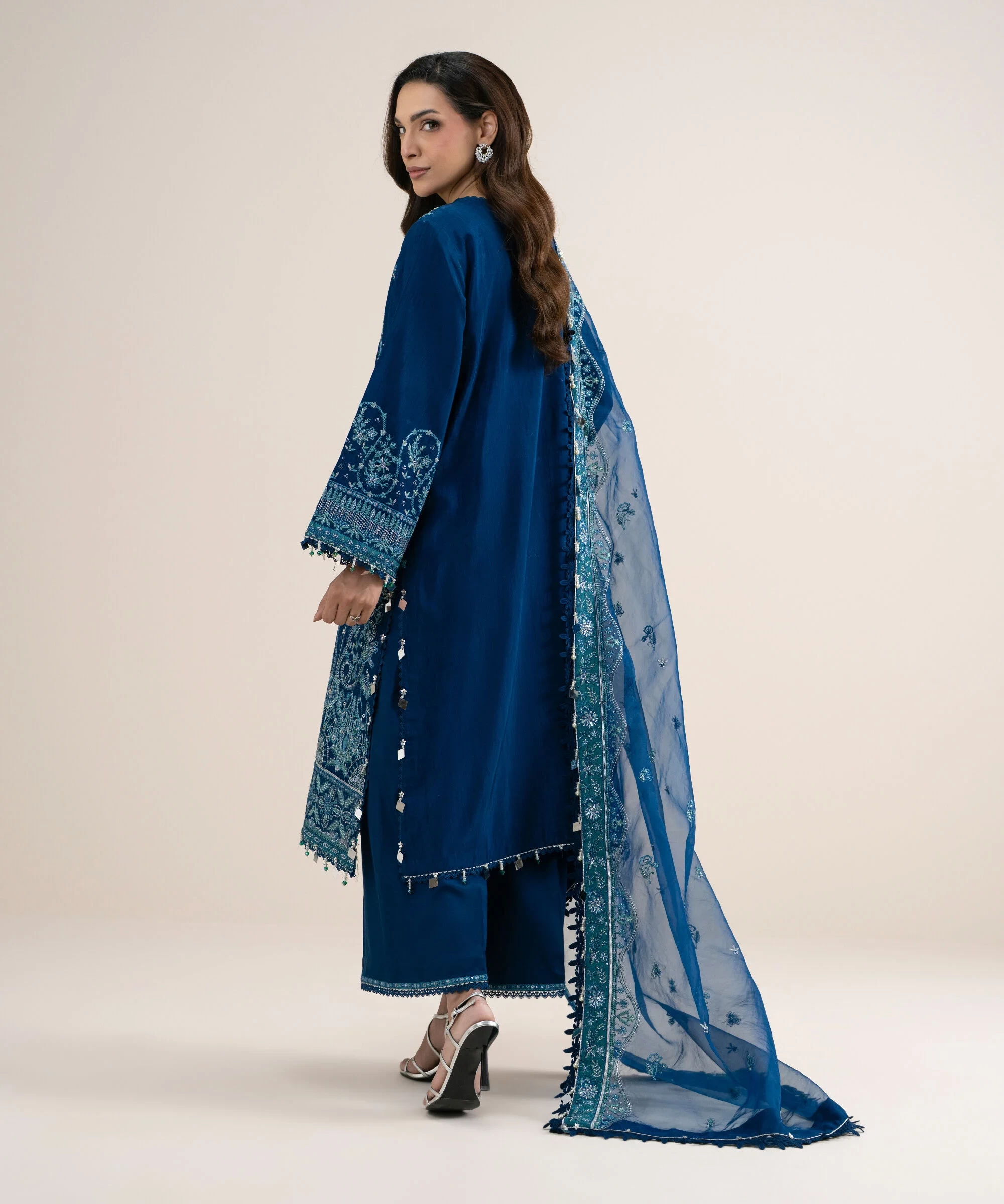 3 Piece - Embroidered Raw Silk Suit - 3PELXS26V853