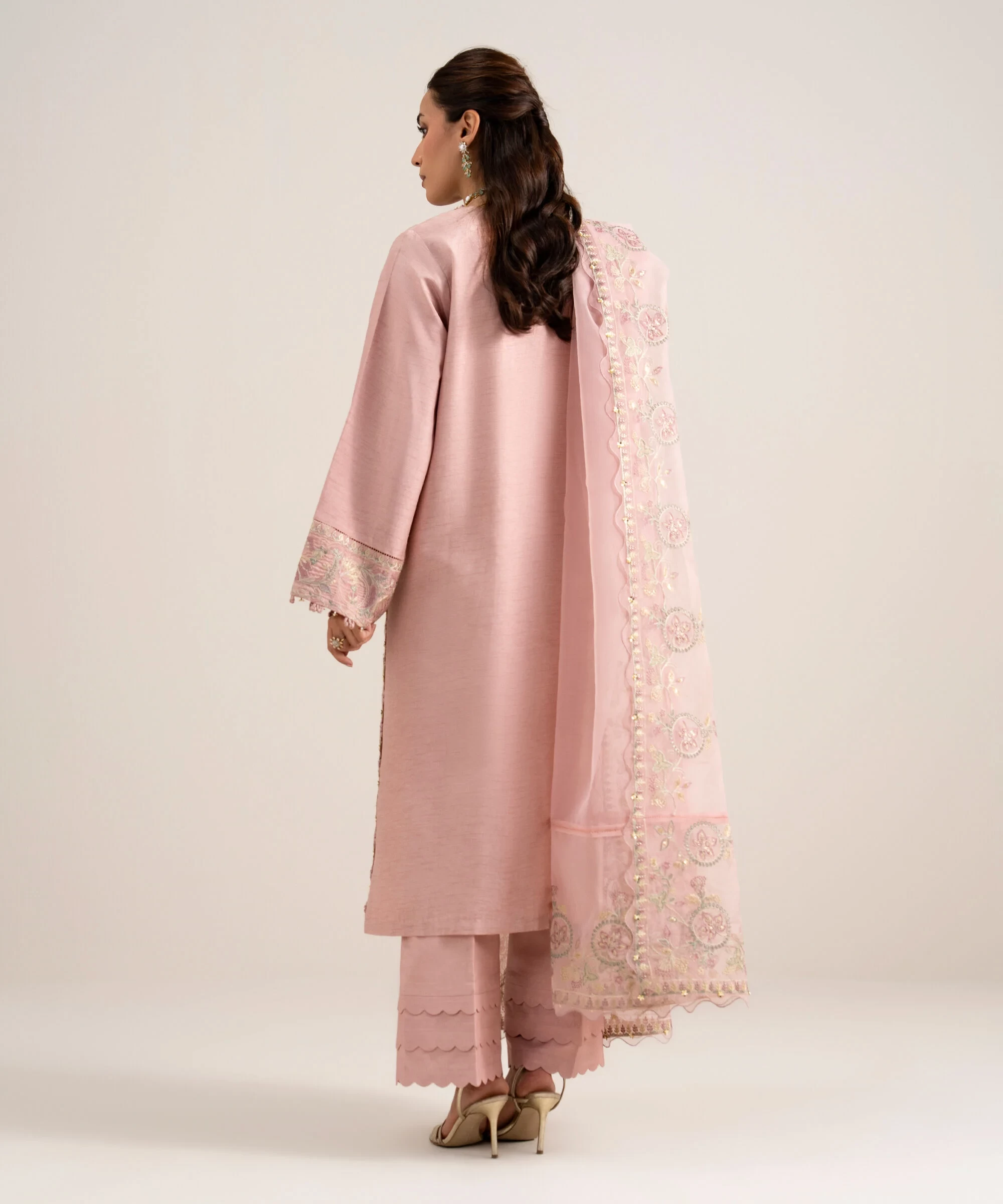 3 Piece - Embroidered Raw Silk Suit - 3PELXS26V845