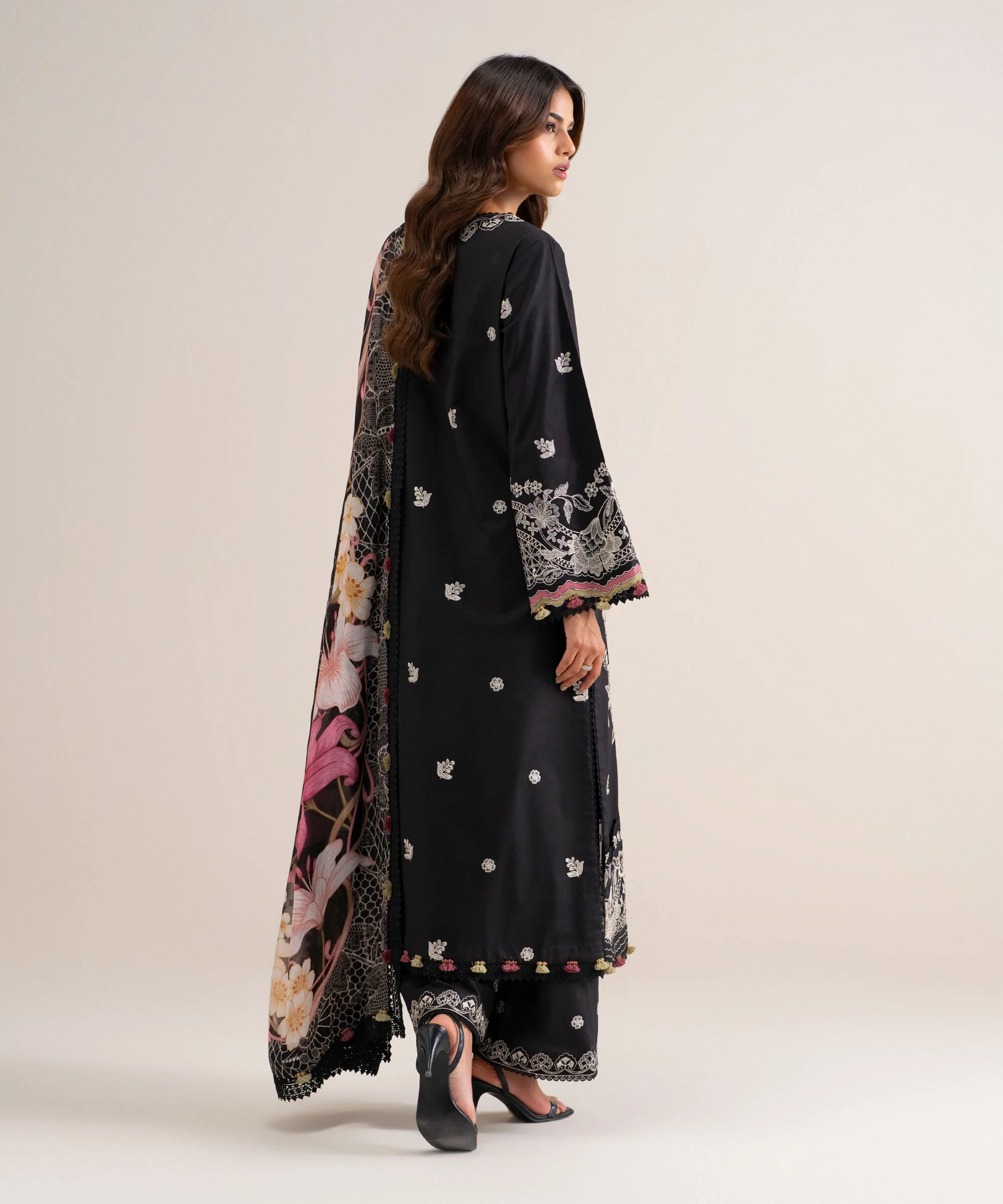 3 Piece - Embroidered Dobby Suit - 3PELXS26V823