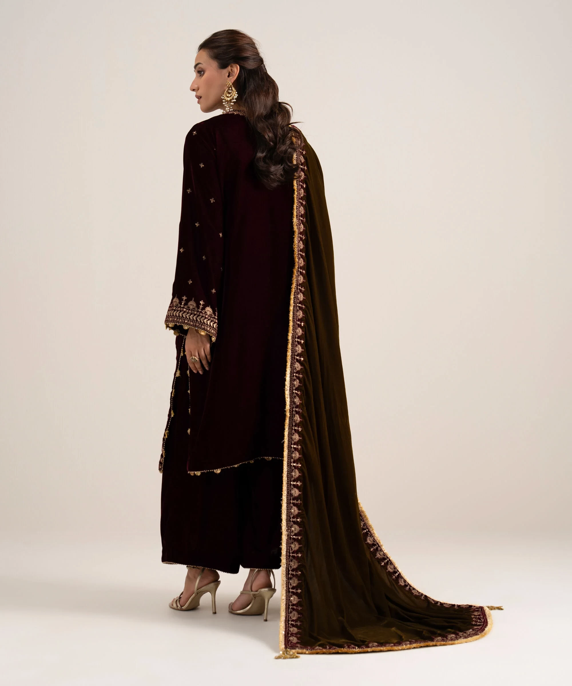 3 Piece - Embroidered Velvet Suit - 3PELXS26V815