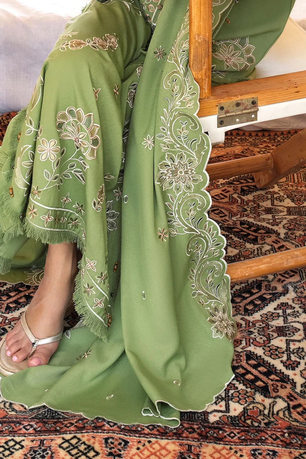 3 Piece Embroidered Karandi Suit with Embroidered Karandi Dupatta - W-FB-CW-26-4
