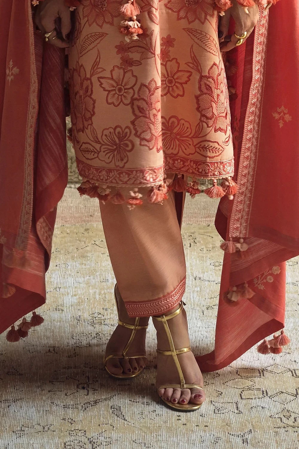 3 Piece Embroidered Khaddar Suit with Embroidered Khaddar Dupatta - W-FB-CW-26-4